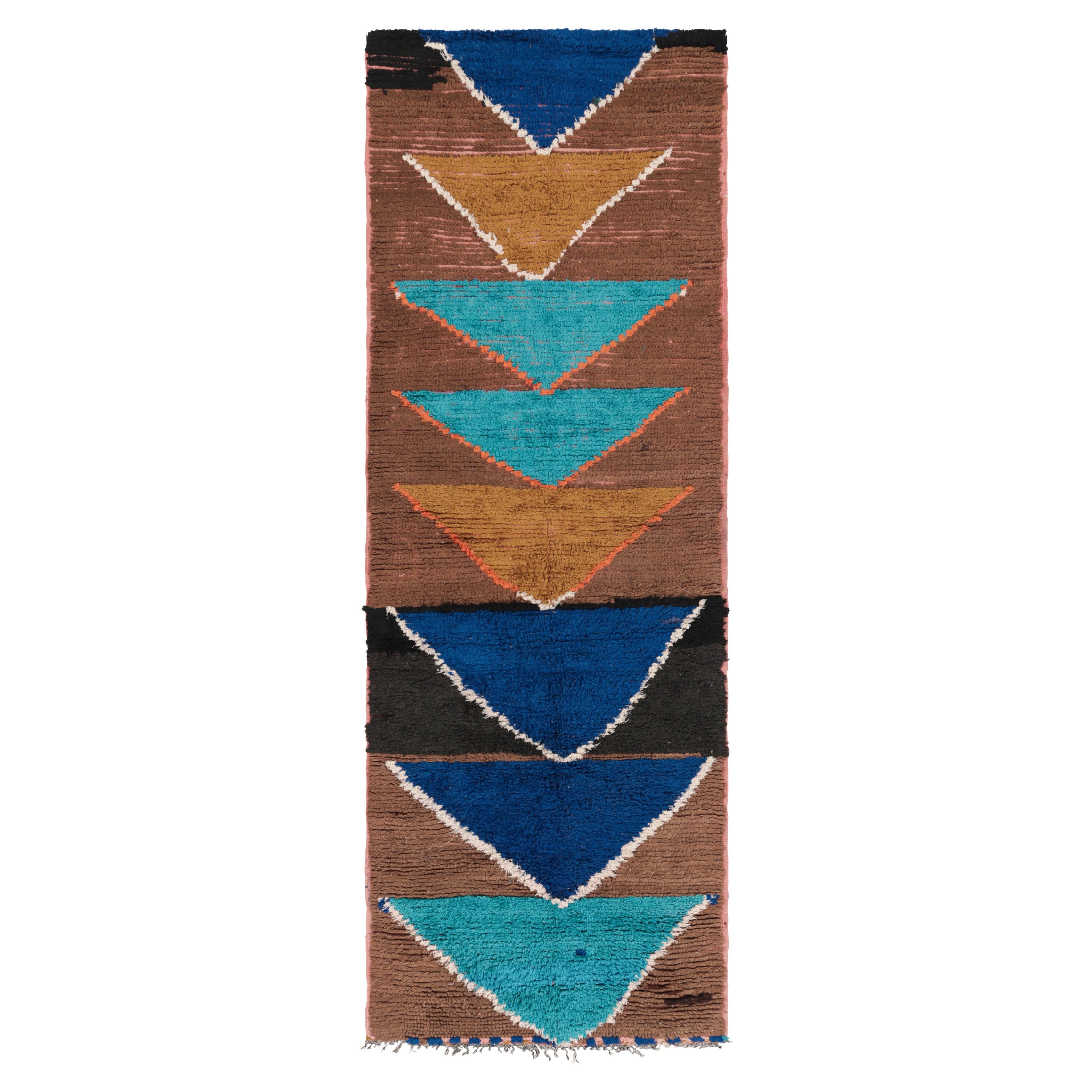 Tappeto marocchino vintage in marrone con motivi chevron - Rug & Kilim
