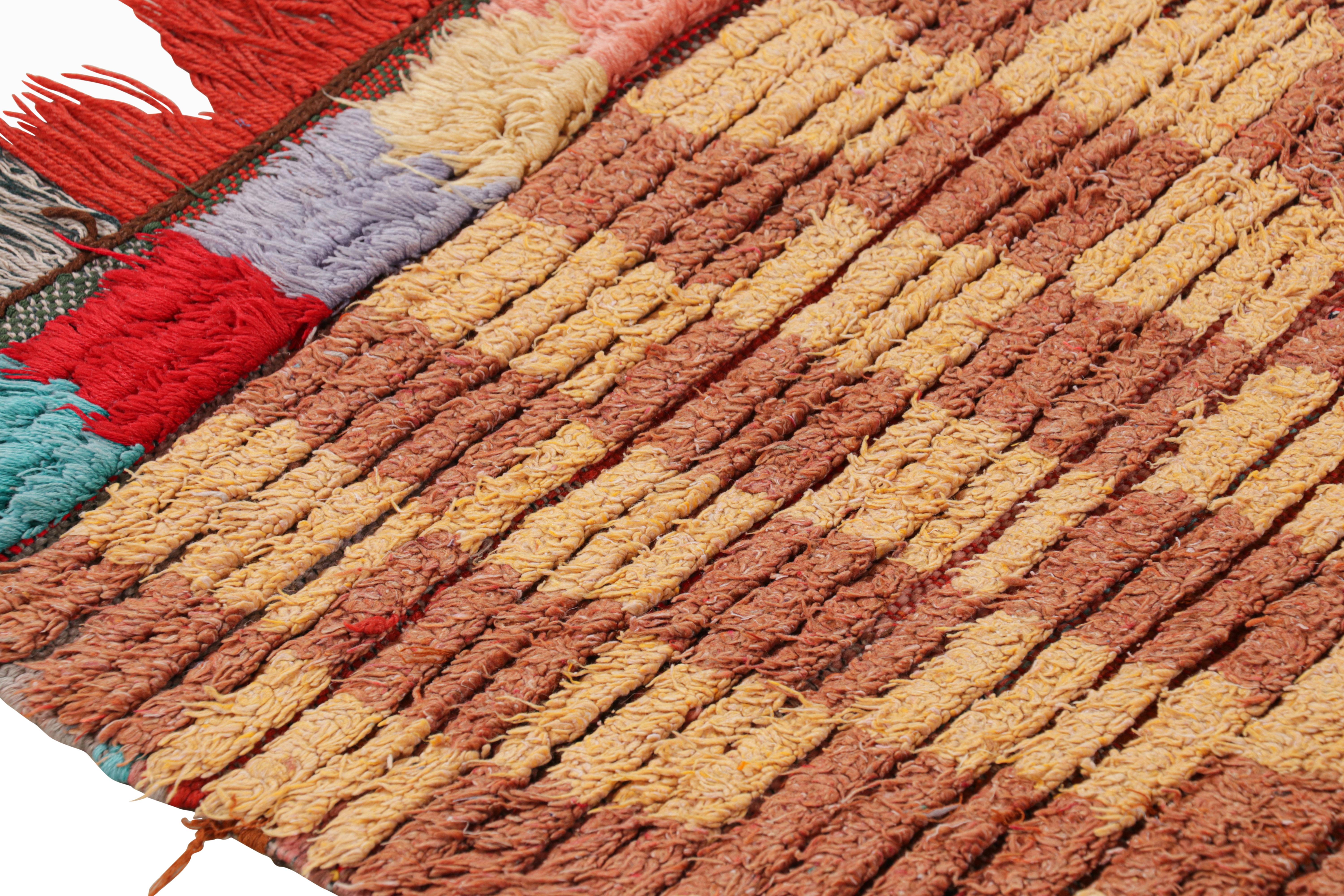 Hand-Knotted Vintage Moroccan Runner Rug in Checkerboard Geometric Pattern, from Rug & Kilim For Sale