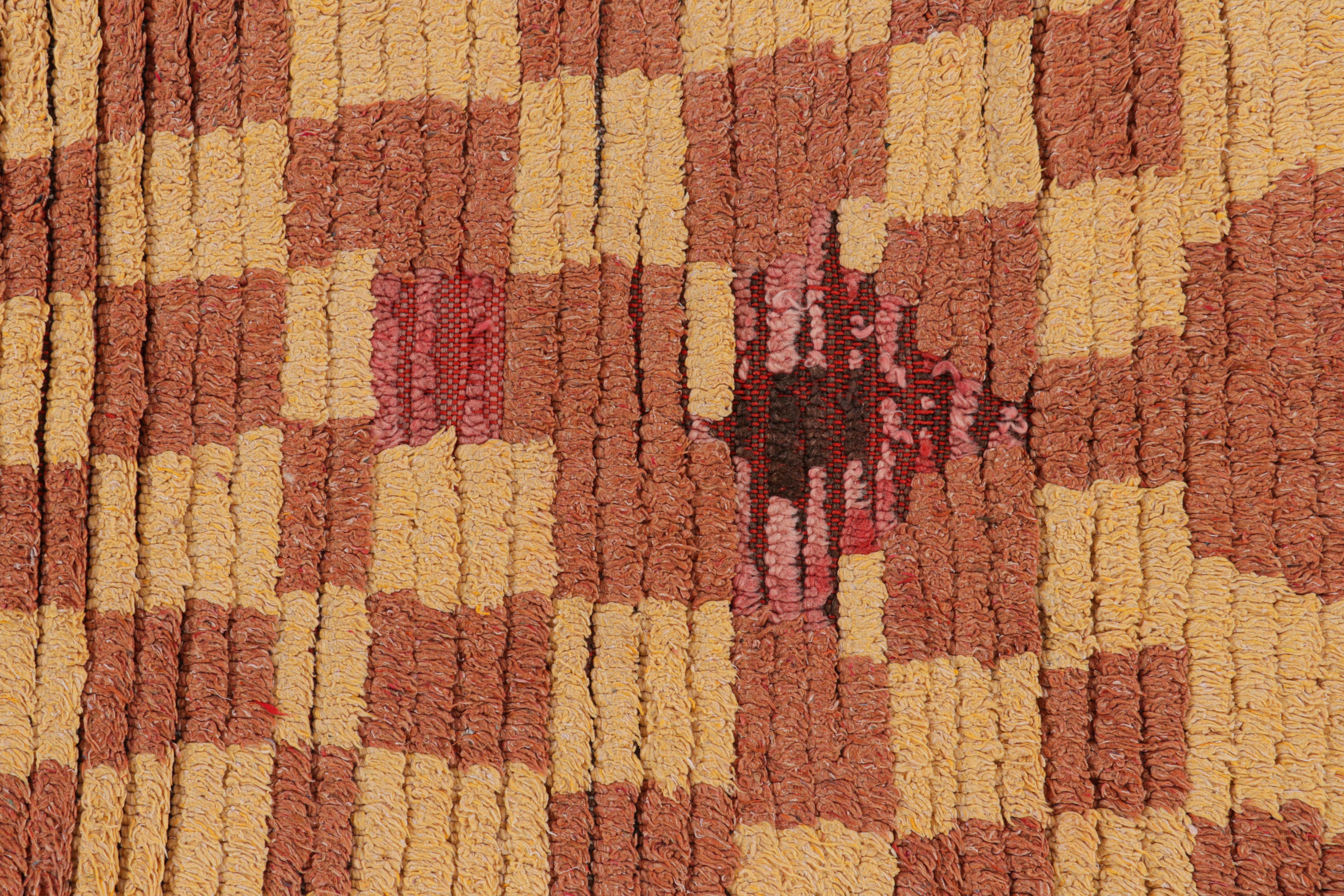 Wool Vintage Moroccan Runner Rug in Checkerboard Geometric Pattern, from Rug & Kilim For Sale