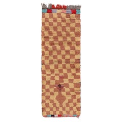 Vintage Moroccan Runner Rug in Checkerboard Geometric Pattern, from Rug & Kilim