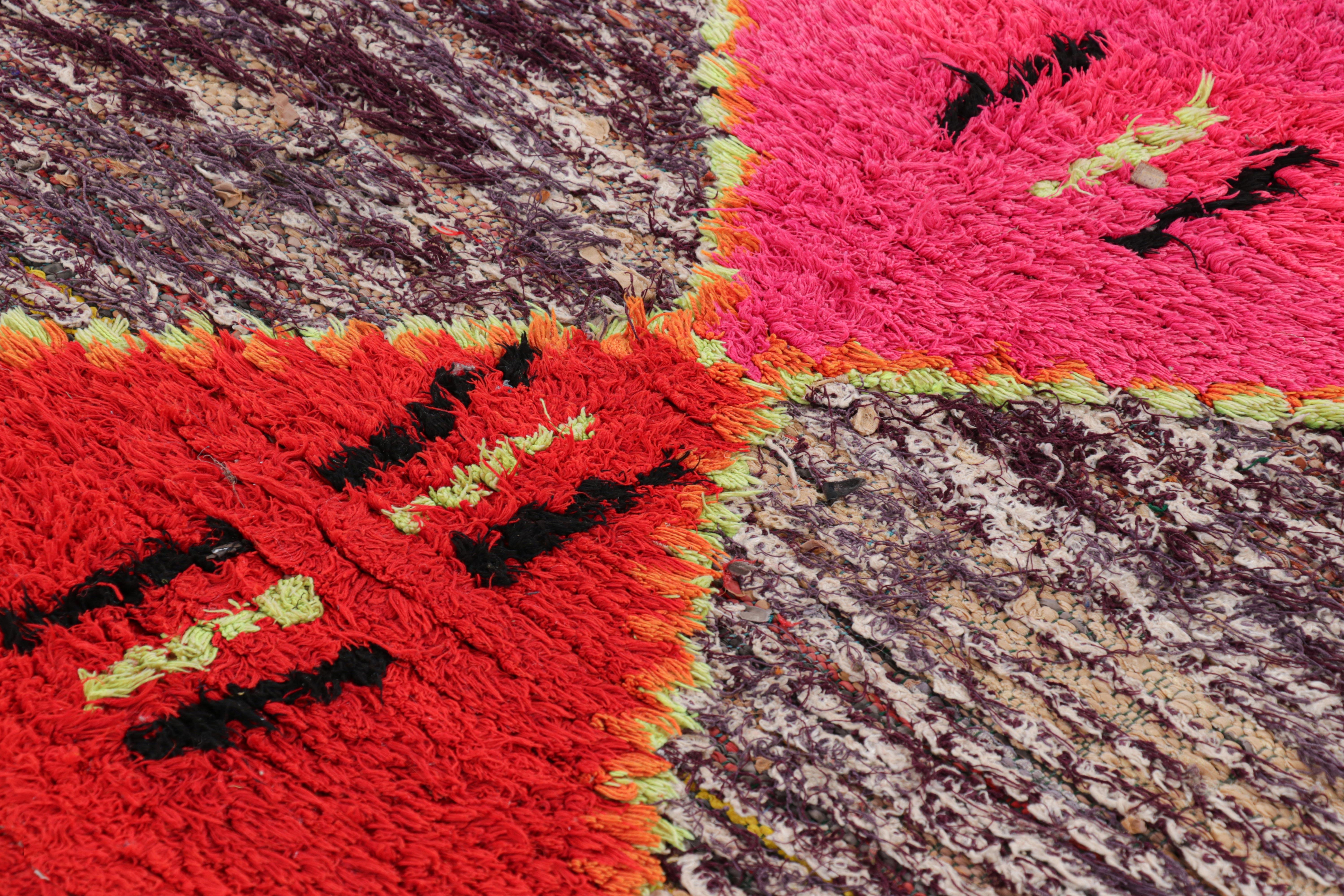 Vintage Moroccan Runner Rug in Mauve with Diamond Medallions, from Rug & Kilim For Sale 1