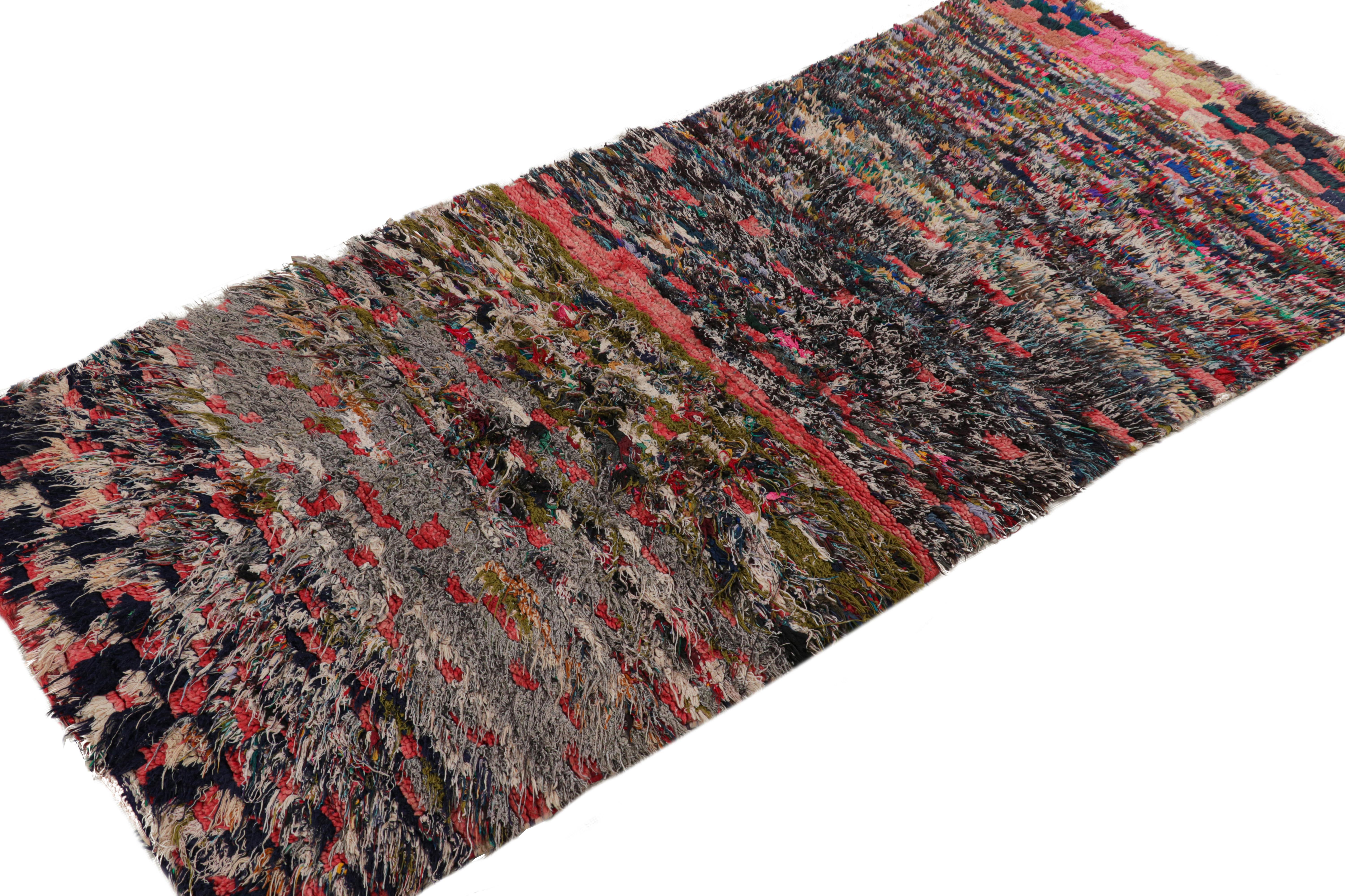 Vintage Moroccan Runner Rug in Polychromatic Geometric Pattern, from Rug & Kilim In Good Condition For Sale In Long Island City, NY
