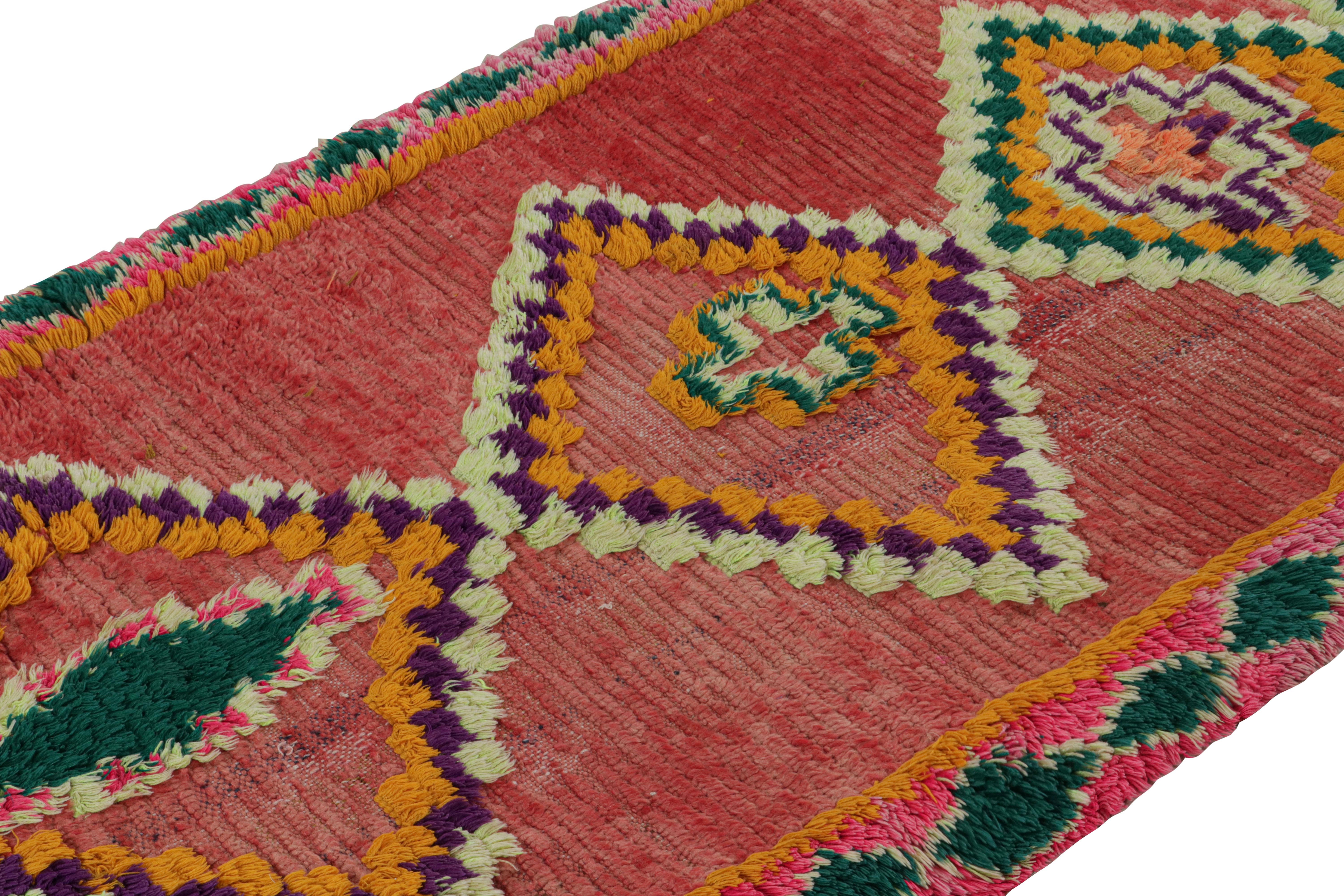 Vintage Moroccan Runner Rug in Red with Diamond Medallions, from Rug & Kilim  In Good Condition For Sale In Long Island City, NY