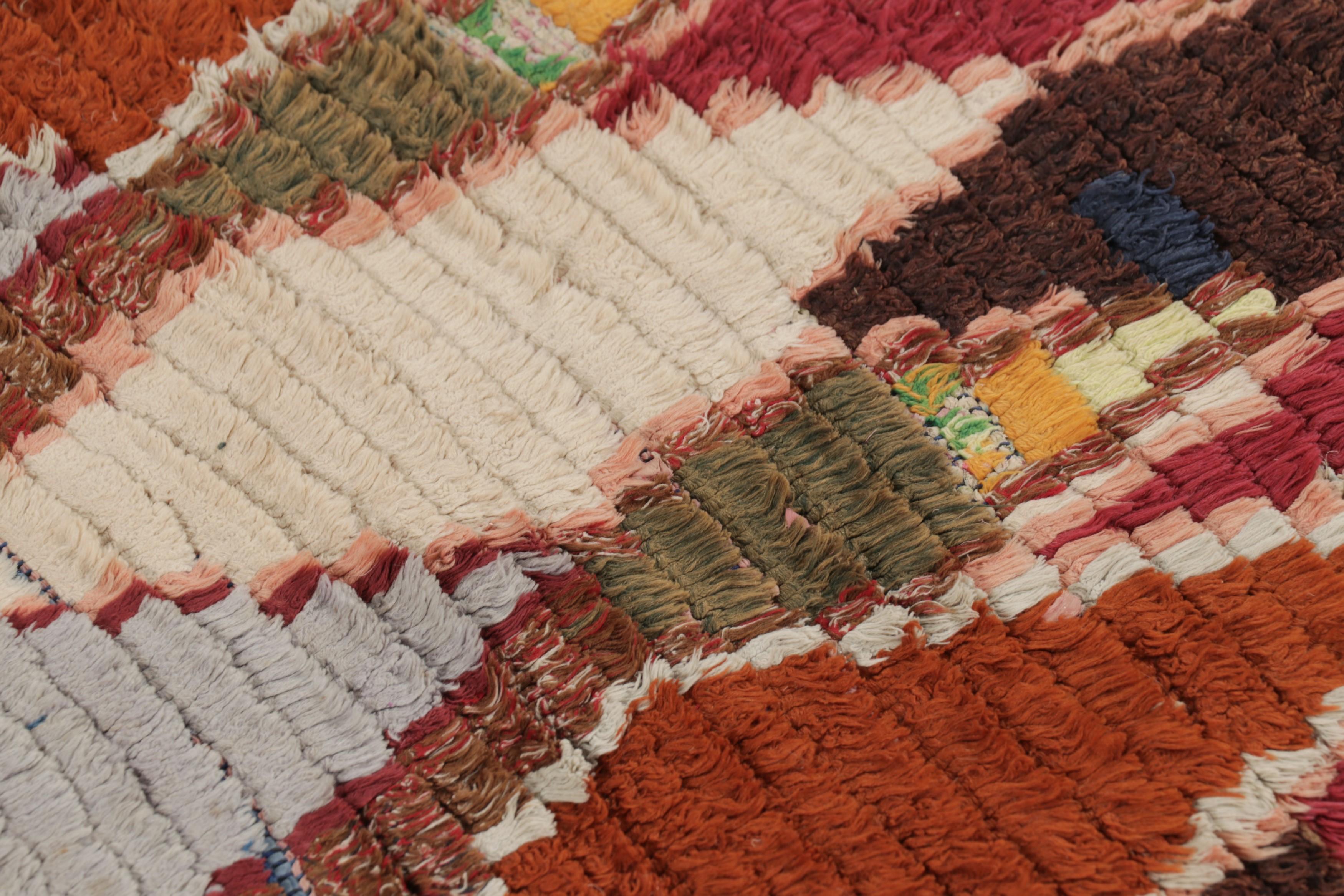 Persian Vintage Moroccan Runner Rug, Polychromatic Geometric Patterns - Rug & Kilim For Sale