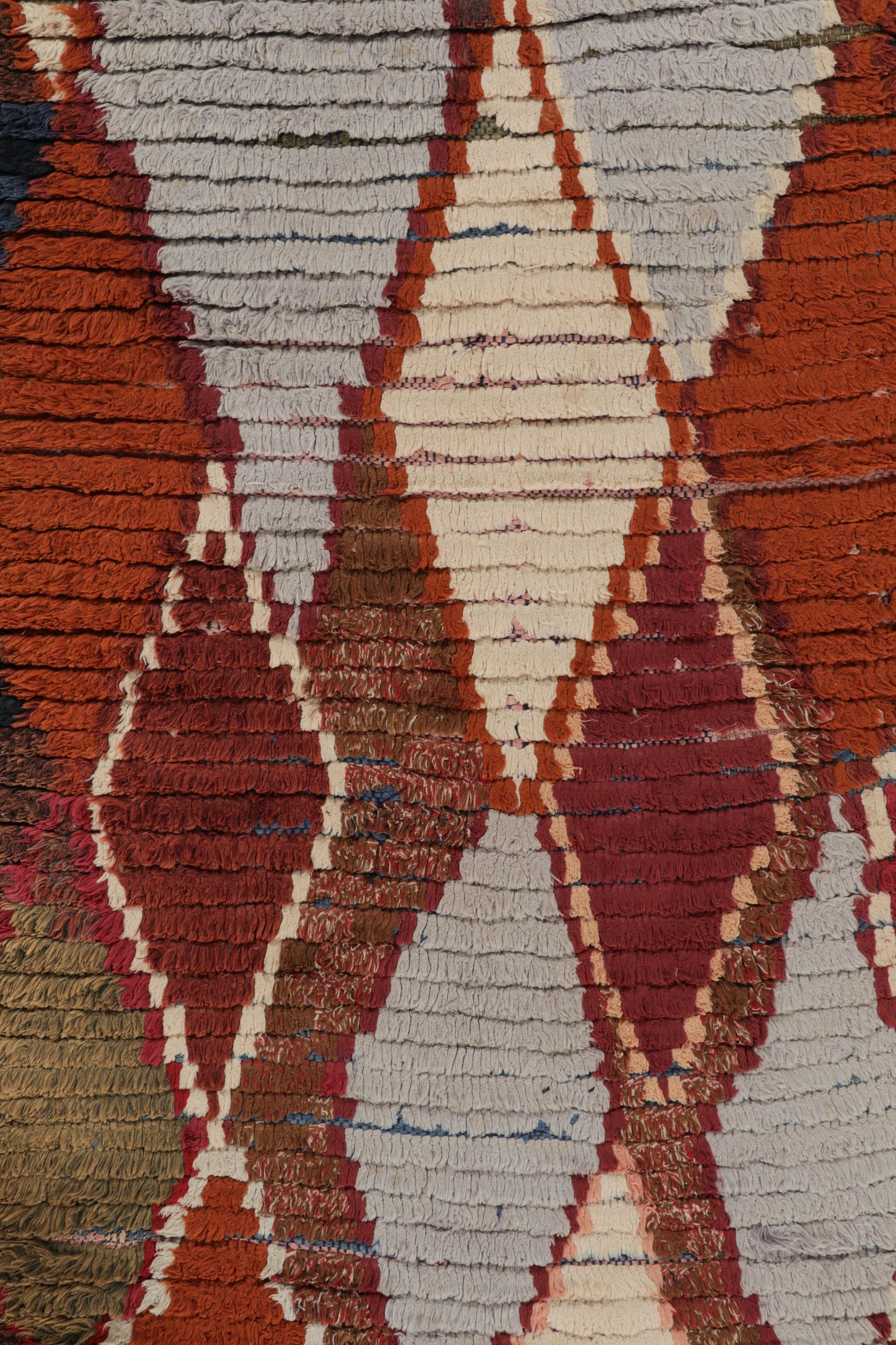 Mid-20th Century Vintage Moroccan Runner Rug, Polychromatic Geometric Patterns - Rug & Kilim For Sale