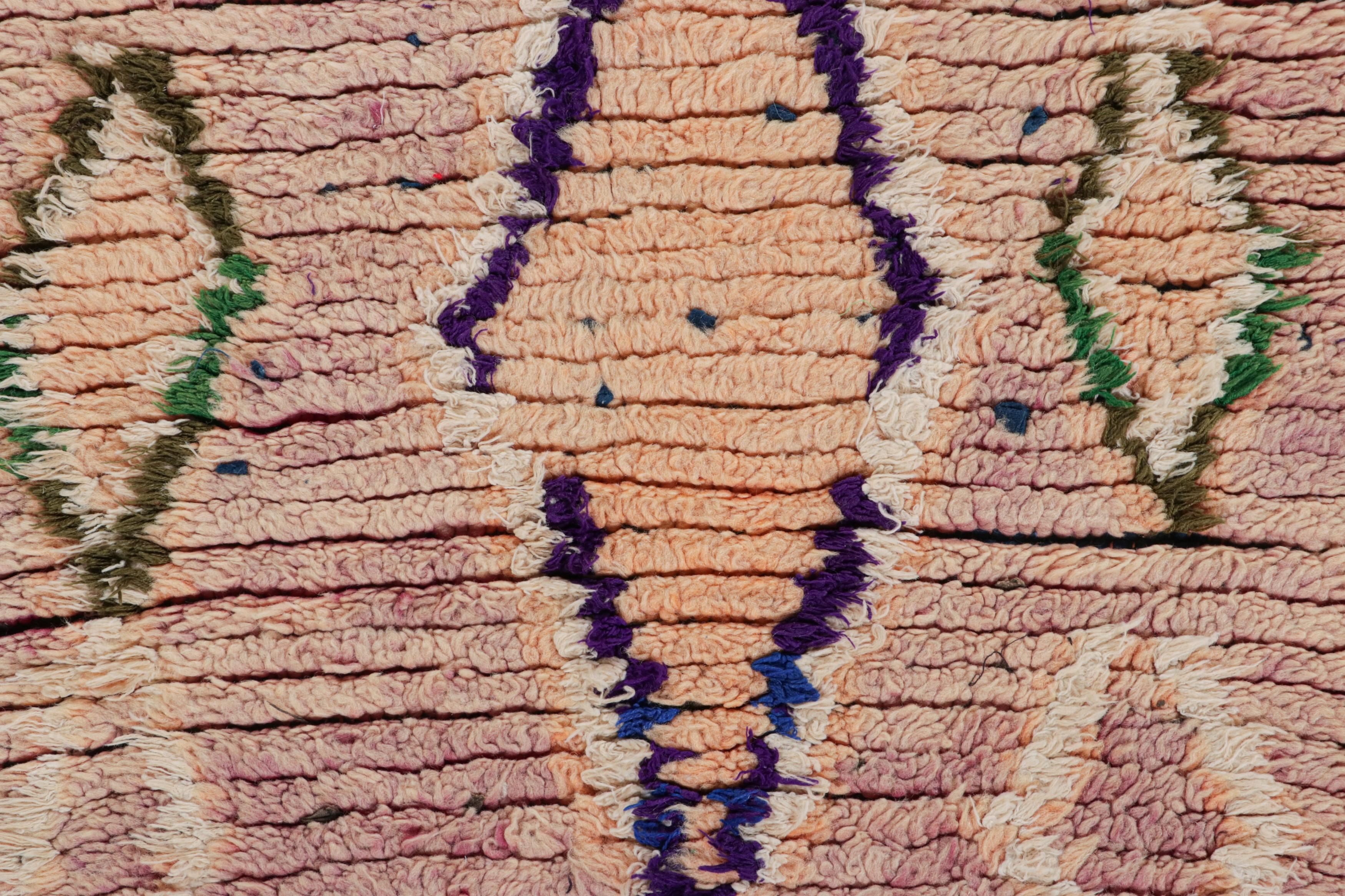 Tribale Tappeto marocchino vintage viola e beige con motivi geometrici - Rug & Kilim in vendita