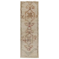Vintage Moroccan Runner Rug with Beige-Brown Patterns, from Rug & Kilim