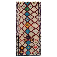 Vintage Moroccan Runner Rug with Colorful Diamond Patterns, from Rug & Kilim