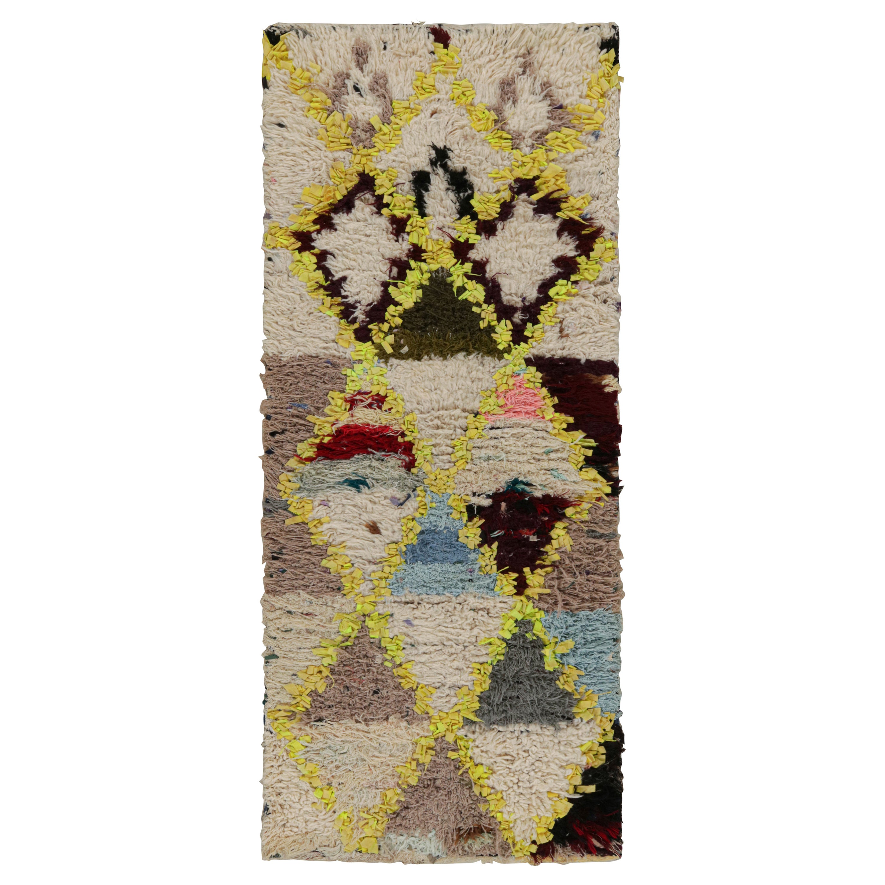 Vintage Moroccan Runner Rug with Diamond Patterns, from Rug & Kilim