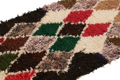 Vintage Moroccan Runner Rug with Multicolor Diamond Patterns, from Rug & Kilim
