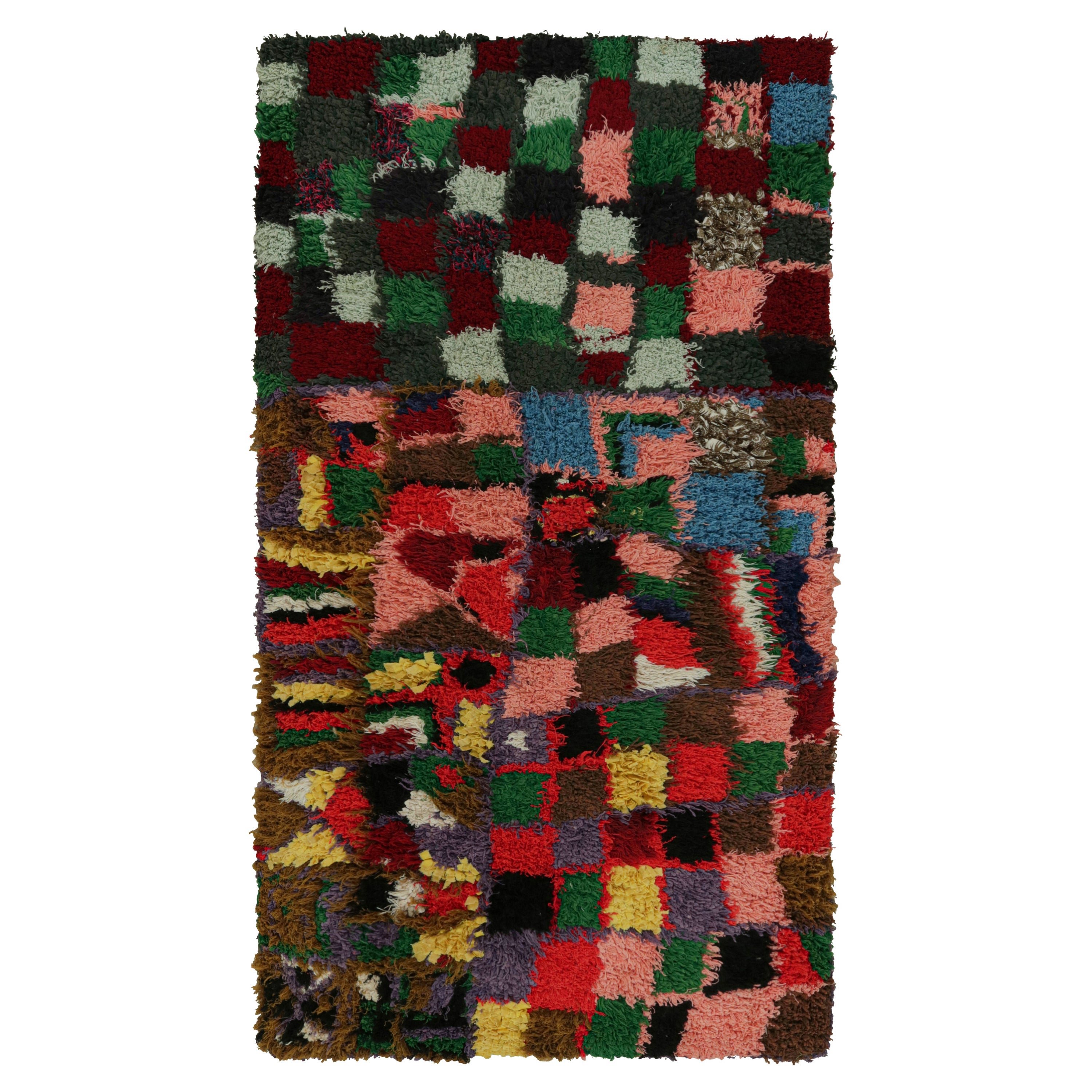 Vintage Moroccan Runner Rug with Polychrome Geometric Patterns, from Rug & Kilim For Sale
