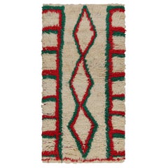 Vintage Moroccan Runner Rug with Red and Green Patterns, from Rug & Kilim