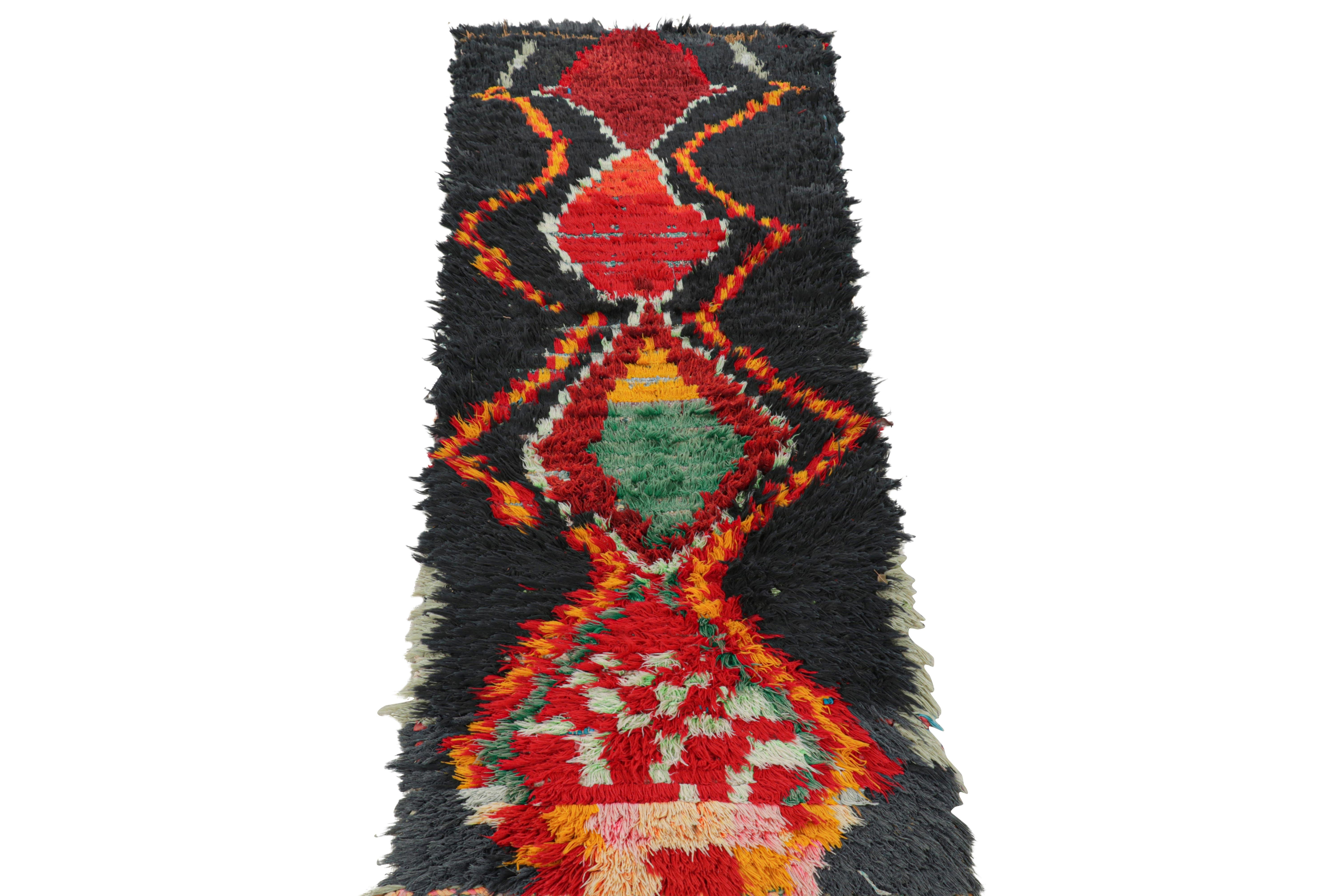 Vintage Moroccan Runner Rug with Red Lozenge Medallions, from Rug & Kilim In Good Condition For Sale In Long Island City, NY