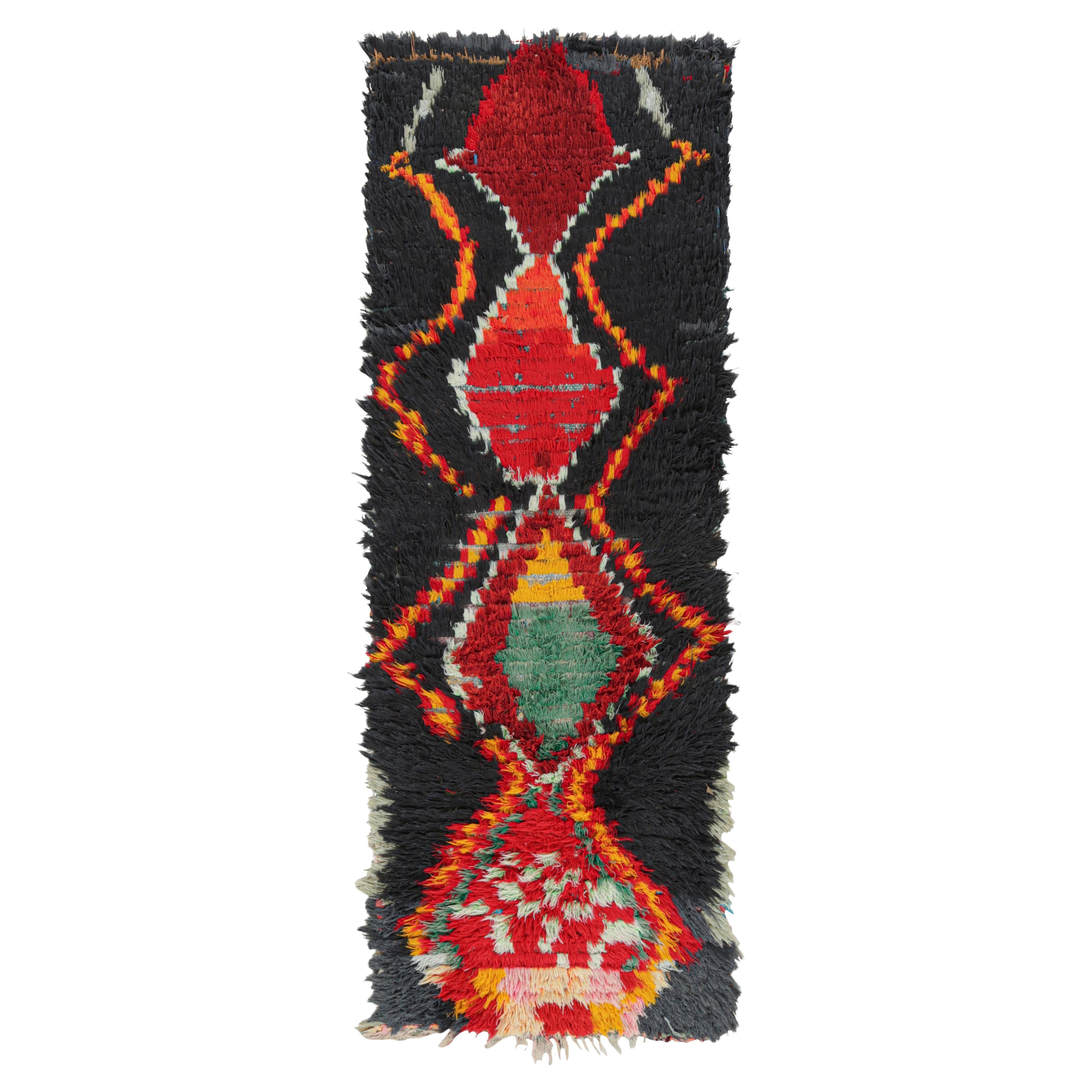 Vintage Moroccan Runner Rug with Red Lozenge Medallions, from Rug & Kilim