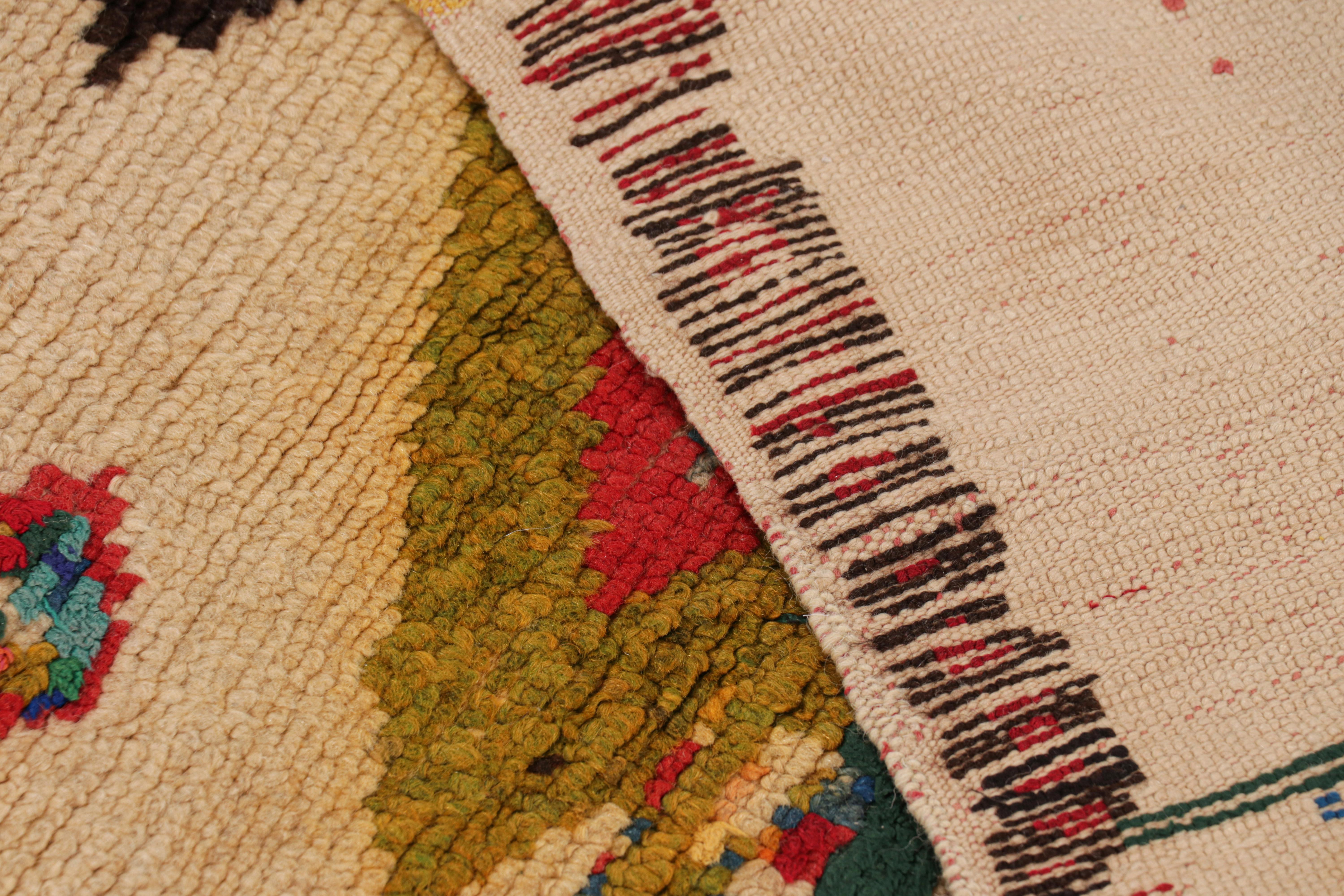 Vintage Moroccan Runner Rug with Vibrant Geometric Patterns, from Rug & Kilim For Sale 1