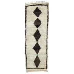 Vintage Moroccan Runner with Bauhaus Primitive Style, Shag Hallway Runner