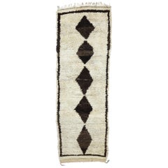 Vintage Moroccan Runner with Bauhaus Primitive Style, Shag Hallway Runner