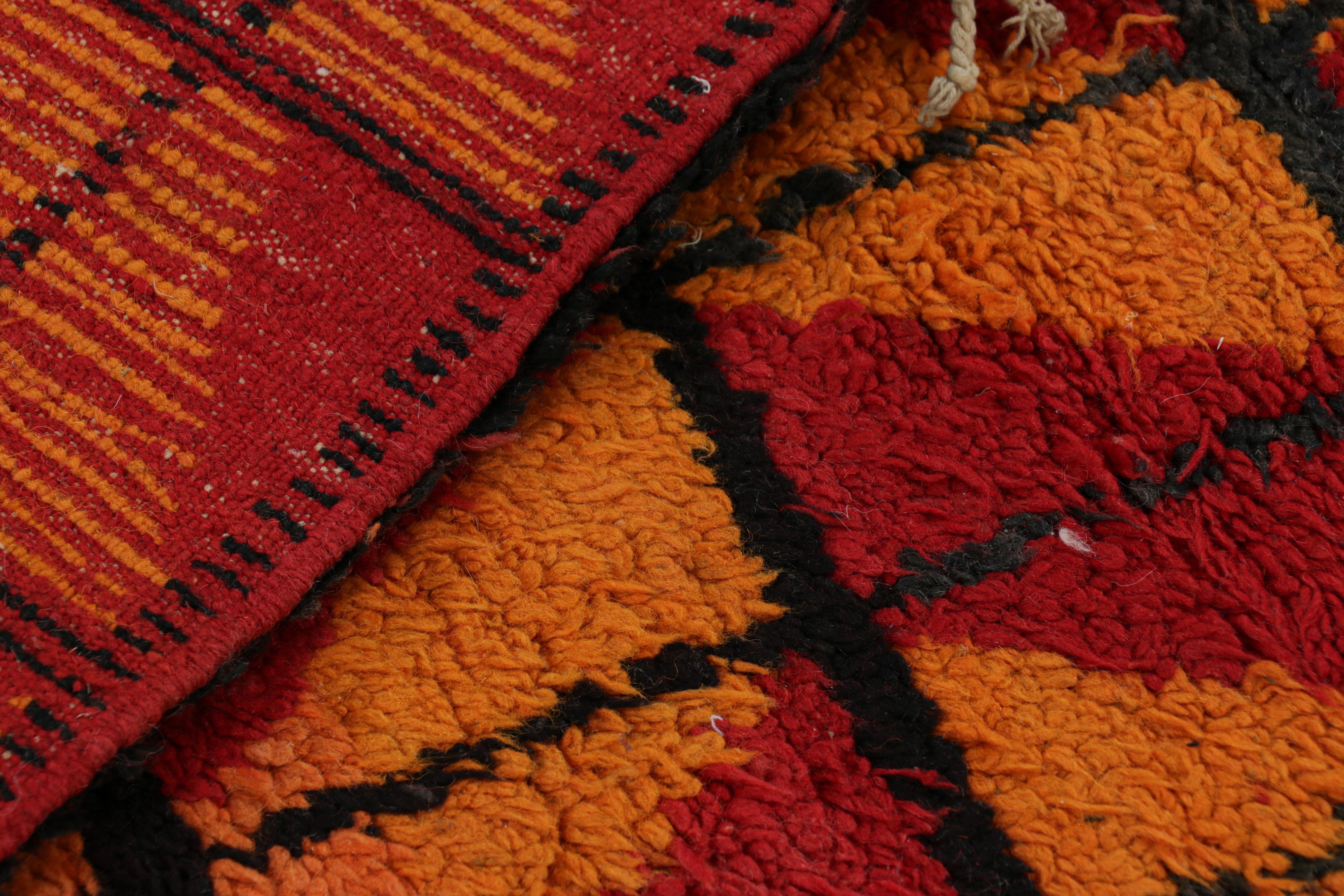Vintage Moroccan Runner with Gold and Pink Geometric Patterns, from Rug & Kilim For Sale 1