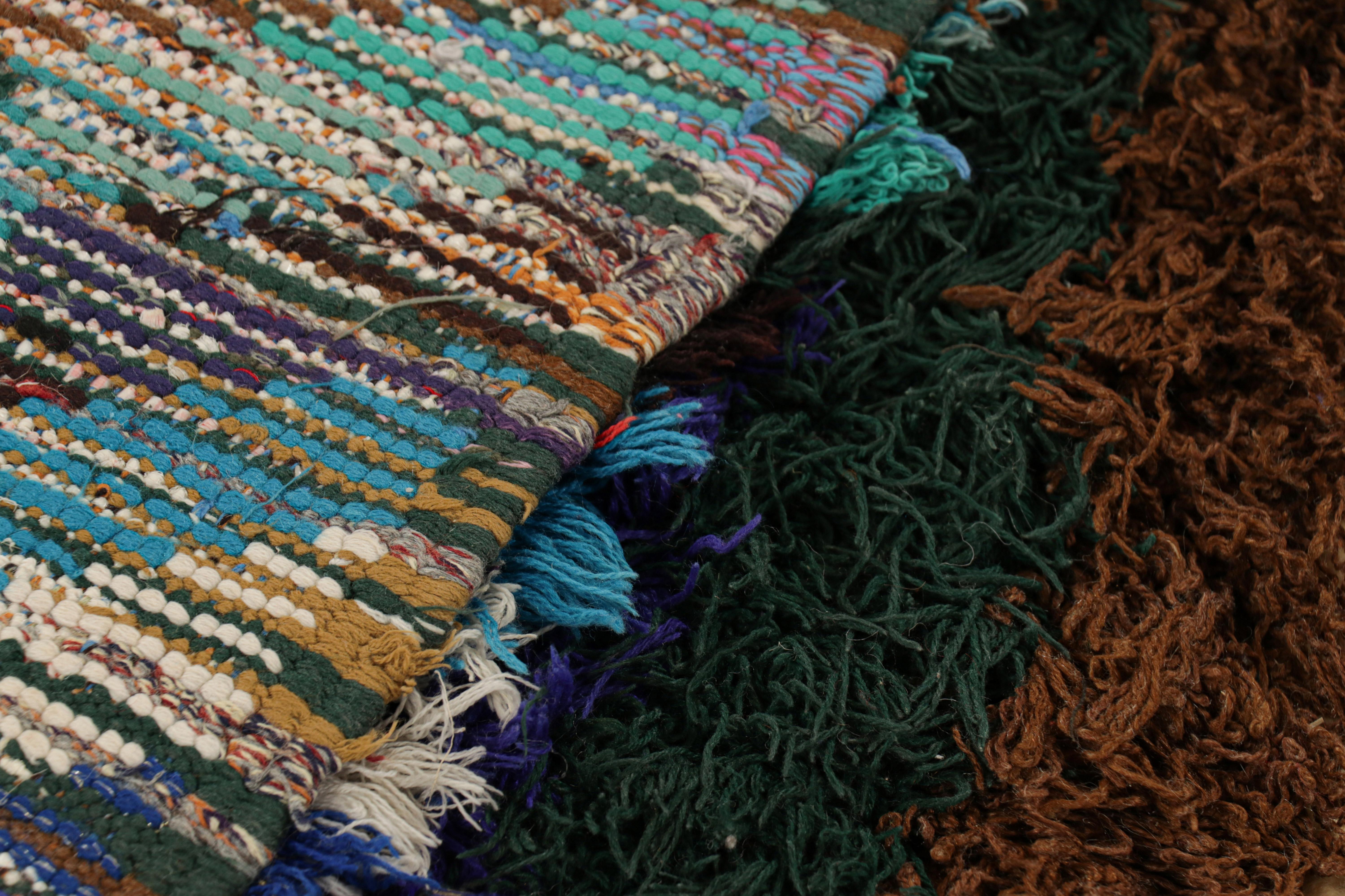 Vintage Moroccan Runner with Polychromatic Chevron Patterns, from Rug & Kilim For Sale 1