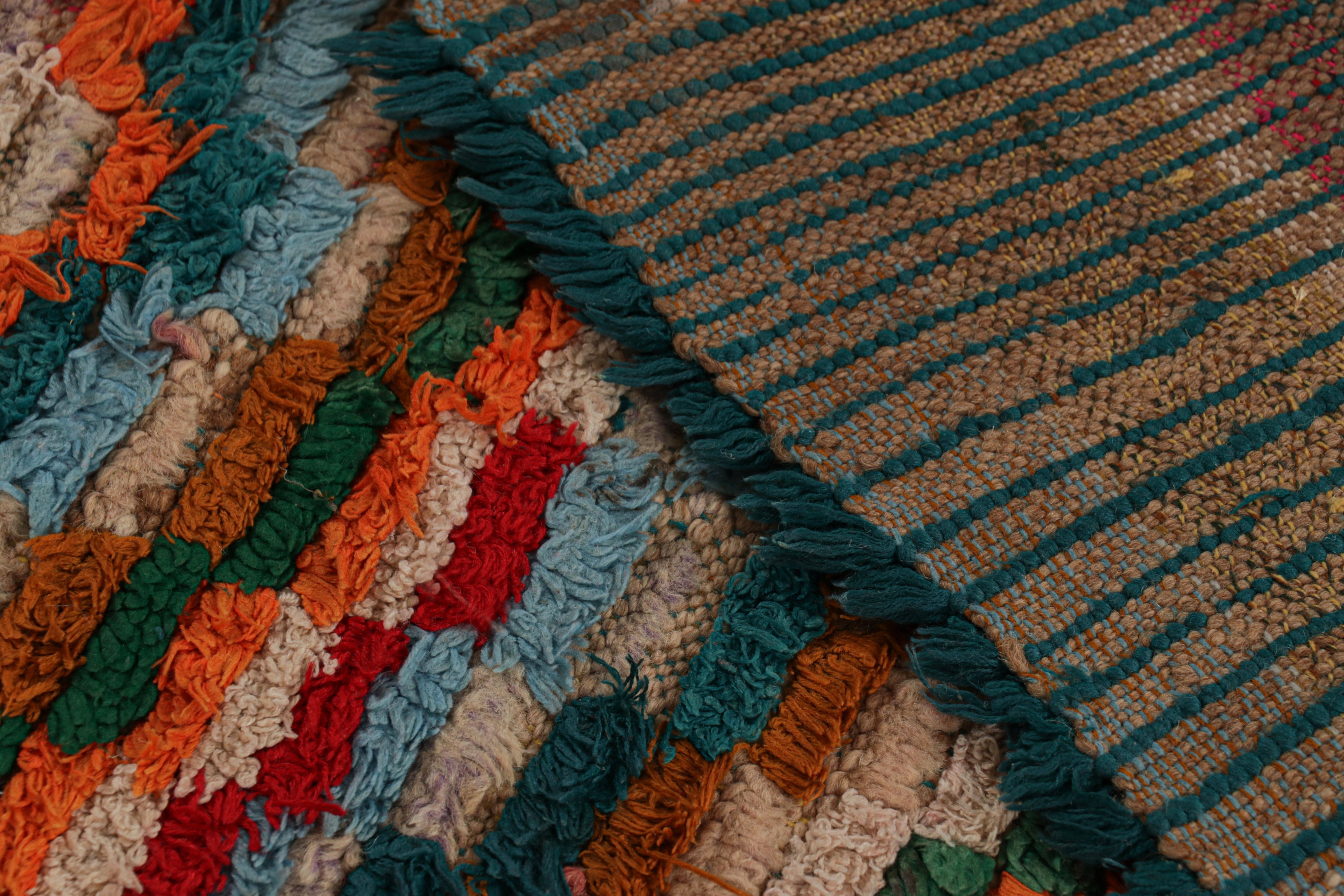 Vintage Moroccan Runner with Polychromatic Chevron Patterns, from Rug & Kilim For Sale 1