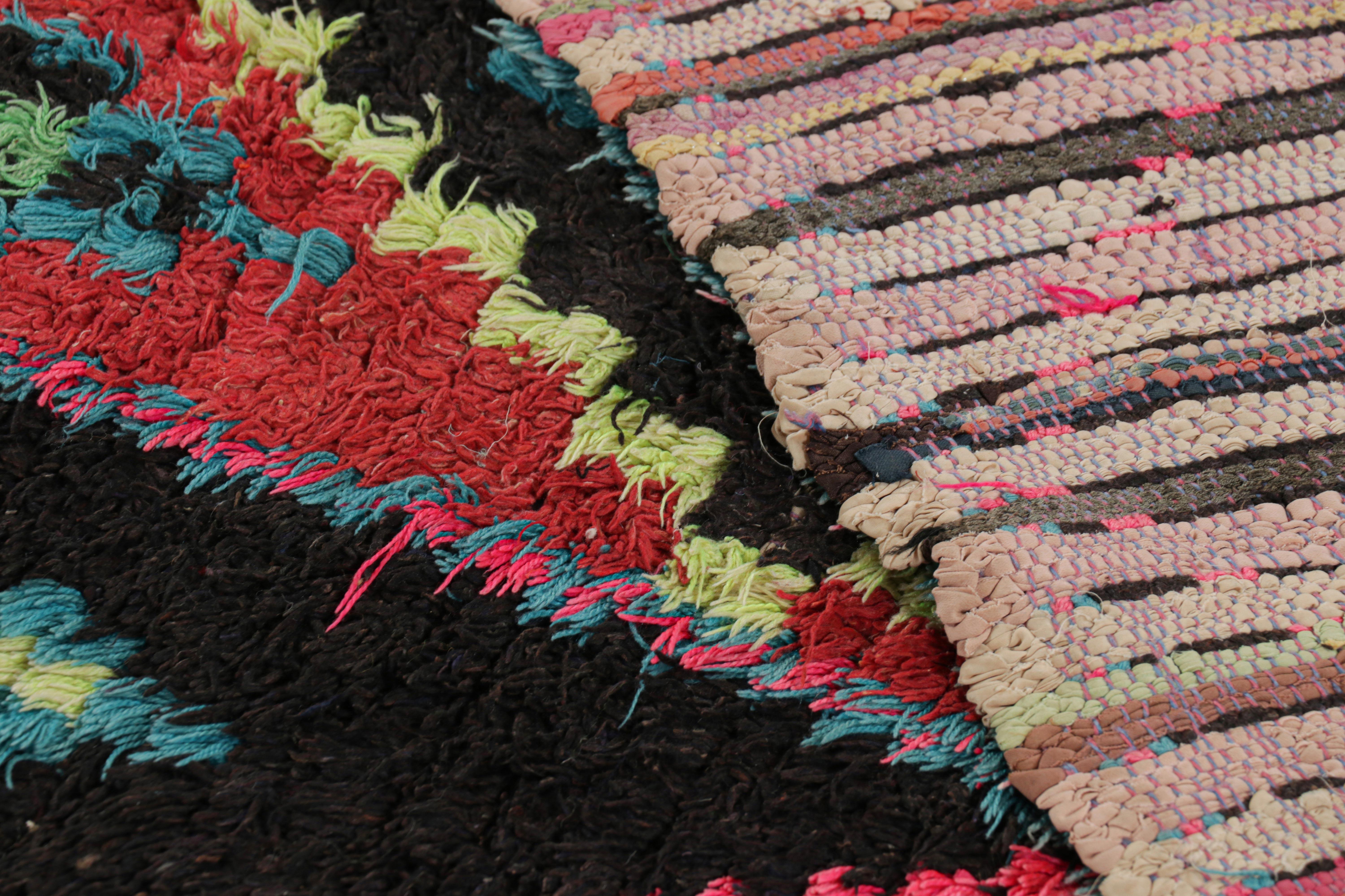 Vintage Moroccan Runner with Polychromatic Diamond Medallion, from Rug & Kilim For Sale 1