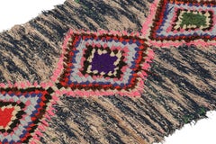 Vintage Moroccan Runner with Polychromatic Diamond Medallions, from Rug & Kilim