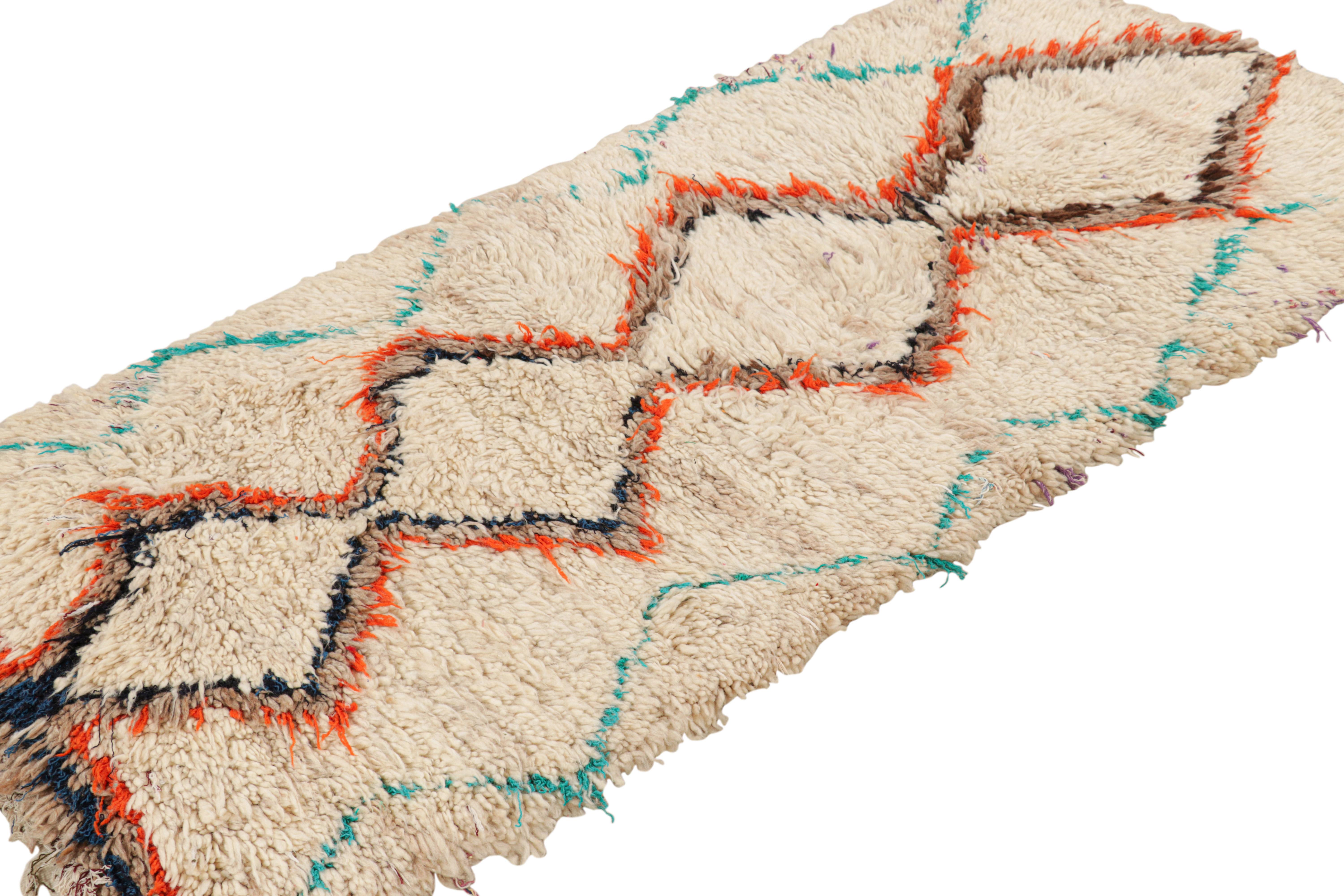 Vintage Moroccan Runner with Polychromatic Diamond Medallions, from Rug & Kilim In Good Condition For Sale In Long Island City, NY