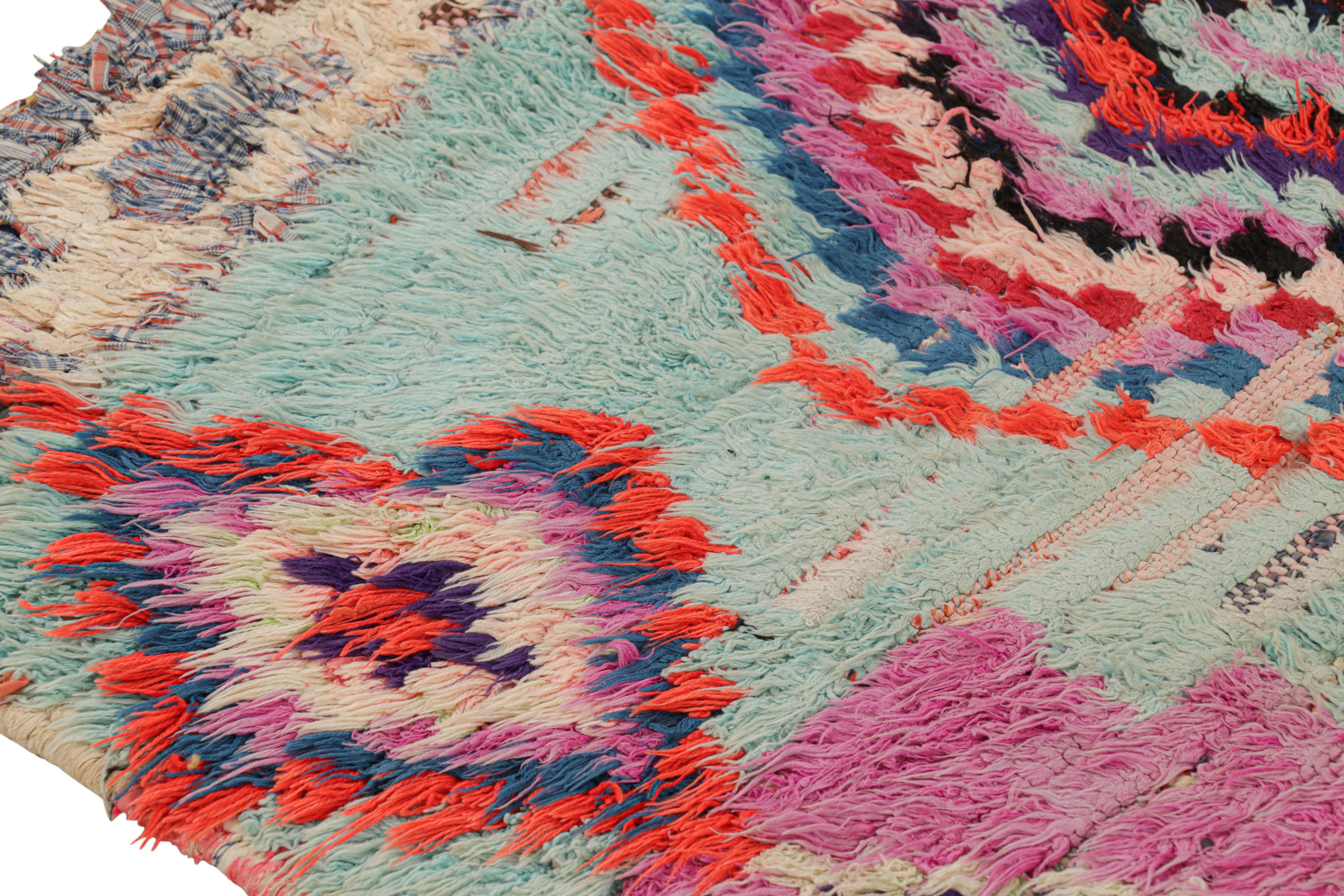 Wool Vintage Moroccan Runner with Polychromatic Diamond Medallions, from Rug & Kilim For Sale