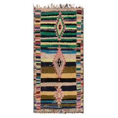 Vintage Moroccan Runner with Polychromatic Diamond Medallions, from Rug & Kilim