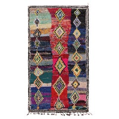 Runner marocchino vintage con medaglioni a diamante policromi, da Rug & Kilim