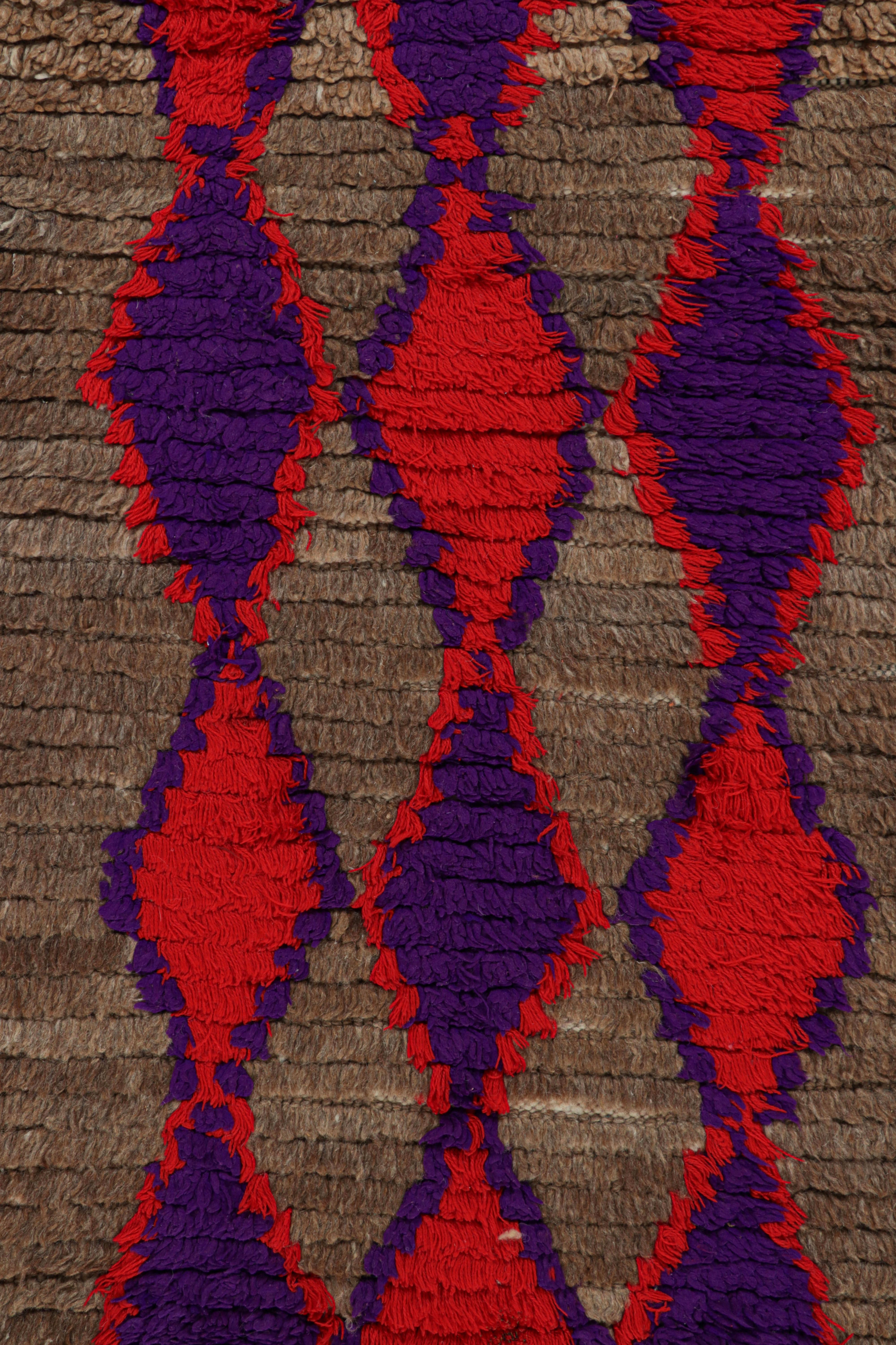 Hand-Knotted Vintage Moroccan Runner with Polychromatic Diamond Patterns, from Rug & Kilim For Sale