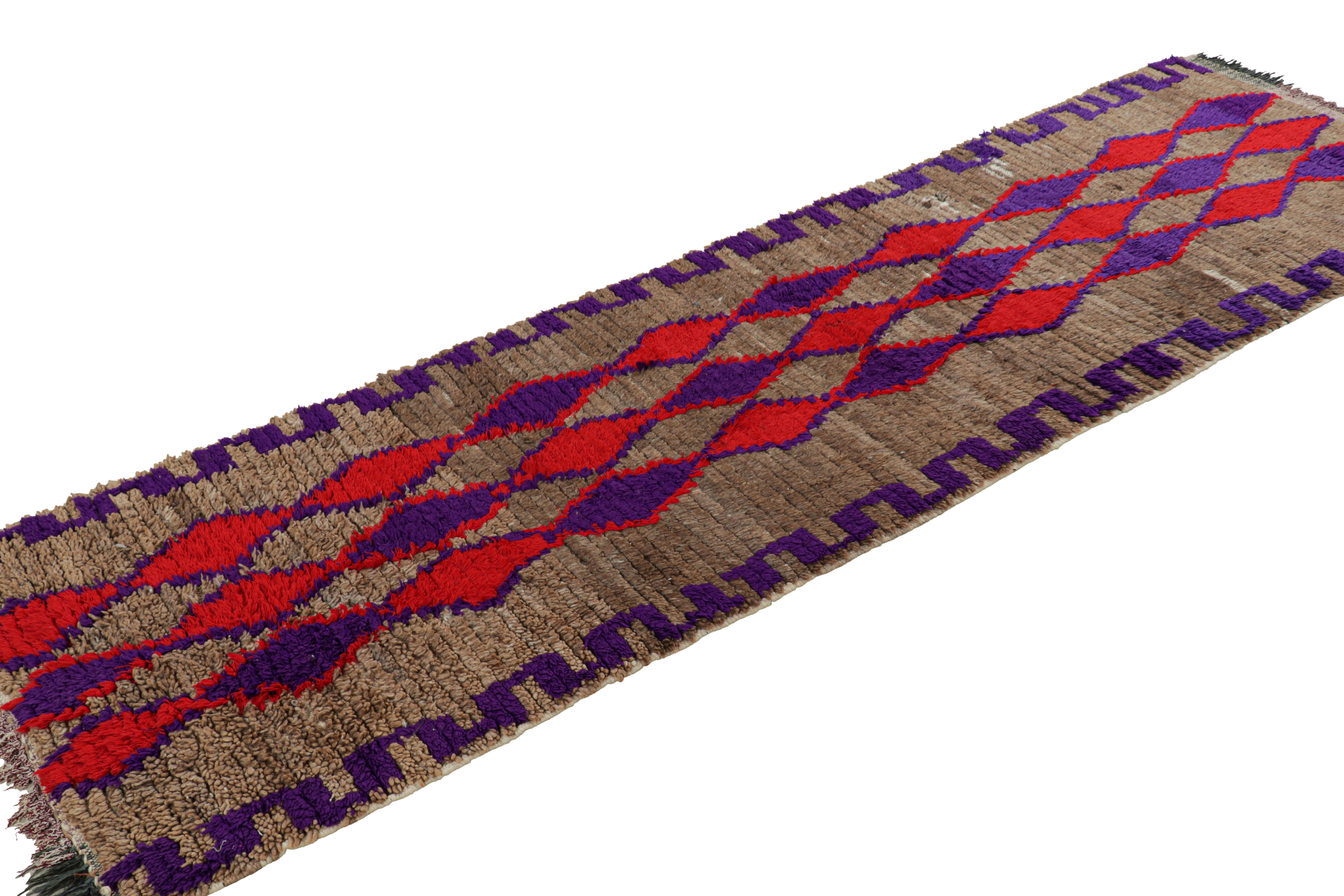 Vintage Moroccan Runner with Polychromatic Diamond Patterns, from Rug & Kilim In Good Condition For Sale In Long Island City, NY