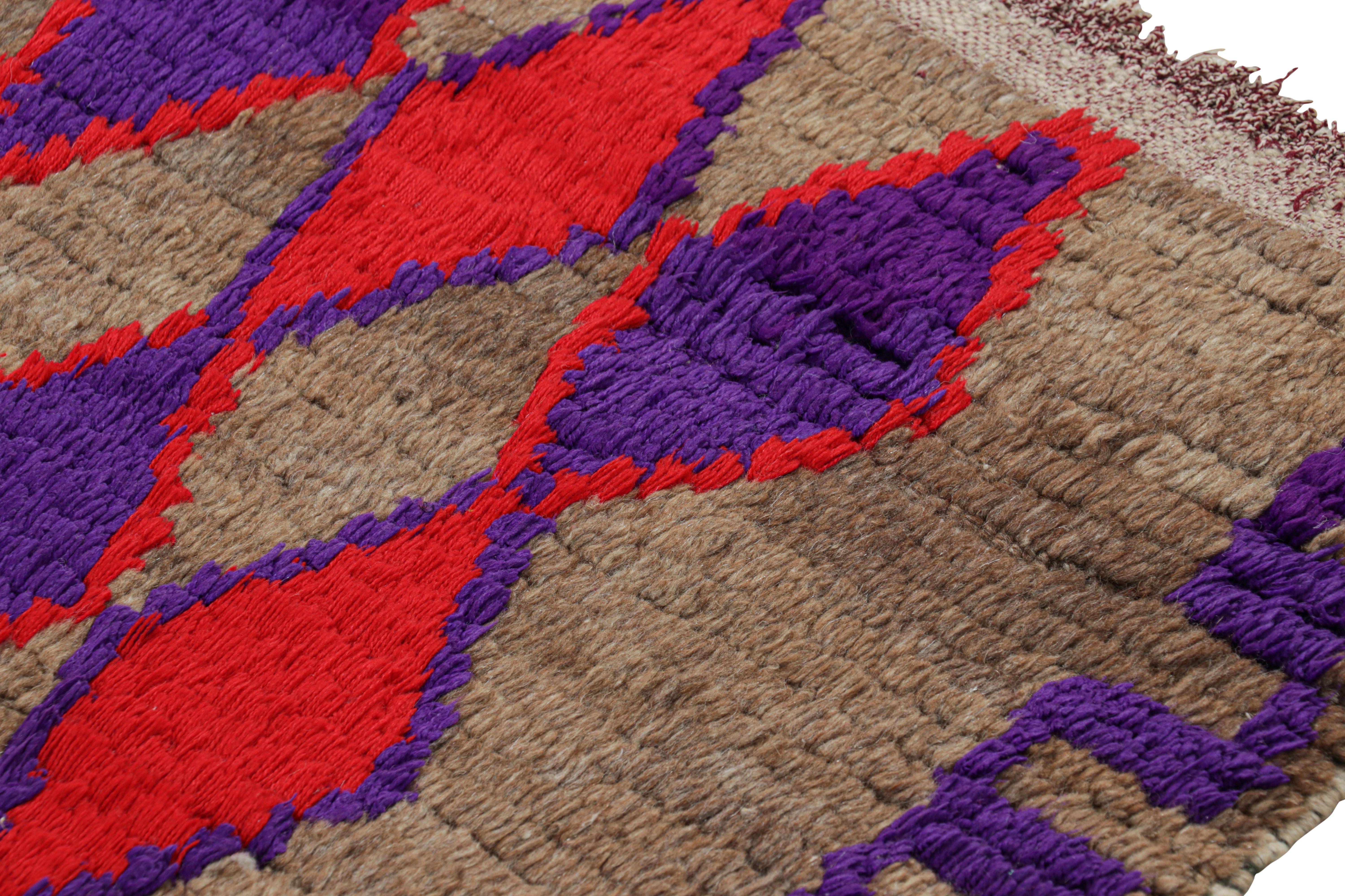 Wool Vintage Moroccan Runner with Polychromatic Diamond Patterns, from Rug & Kilim For Sale