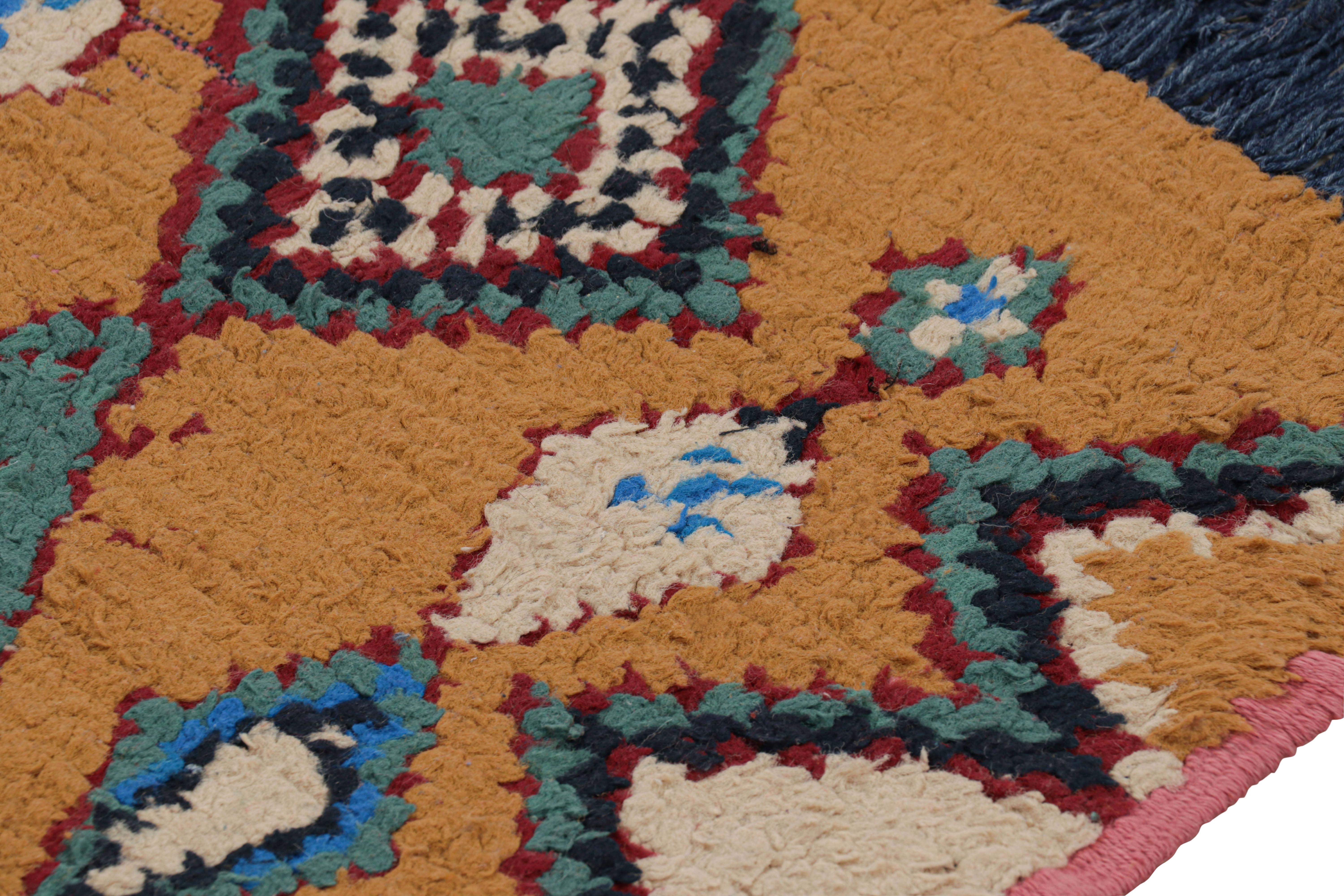 Mid-20th Century Vintage Moroccan Runner with Polychromatic Geometric Medallions from Rug & Kilim For Sale