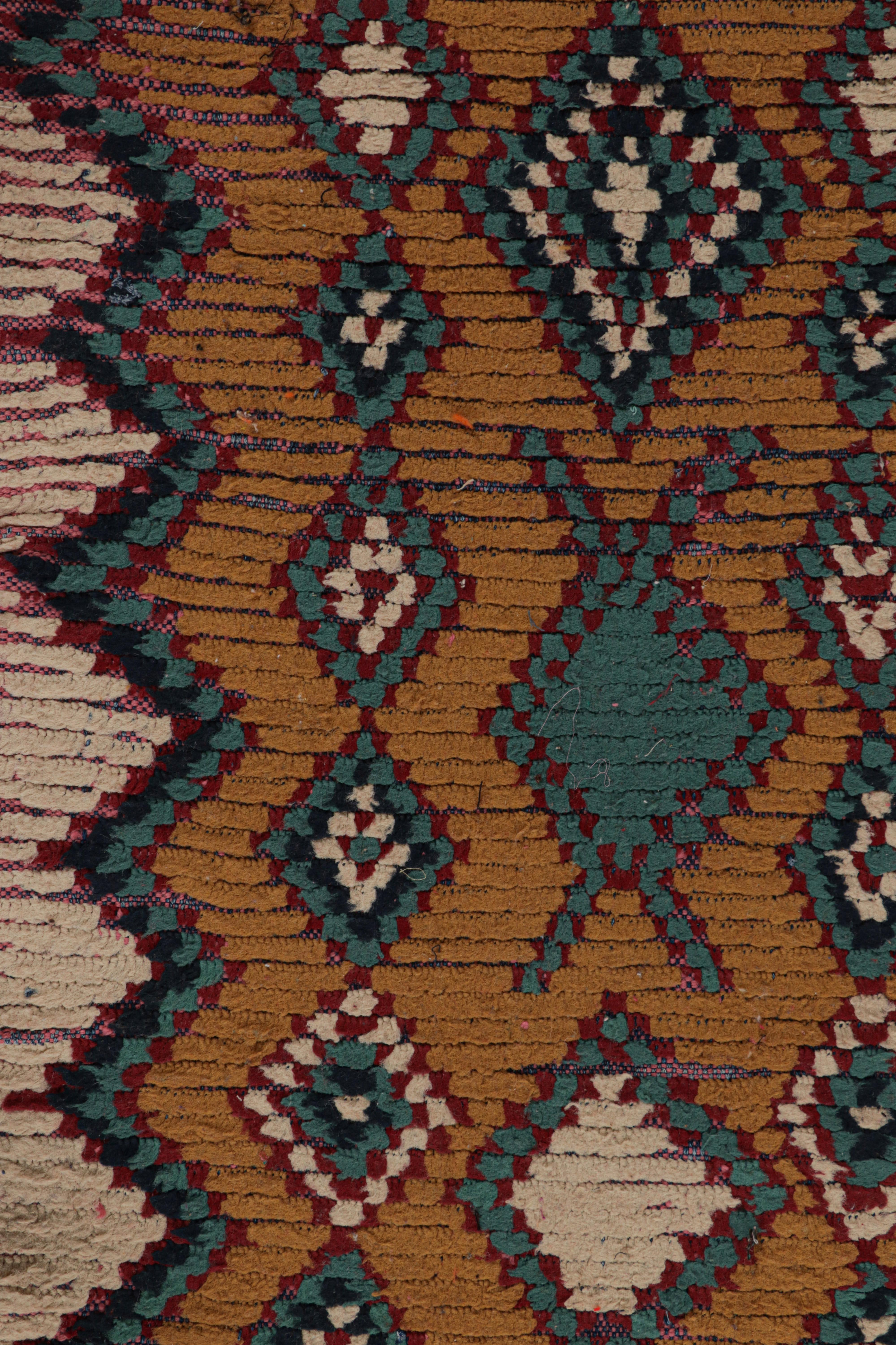 Wool Vintage Moroccan Runner with Polychromatic Geometric Medallions from Rug & Kilim For Sale