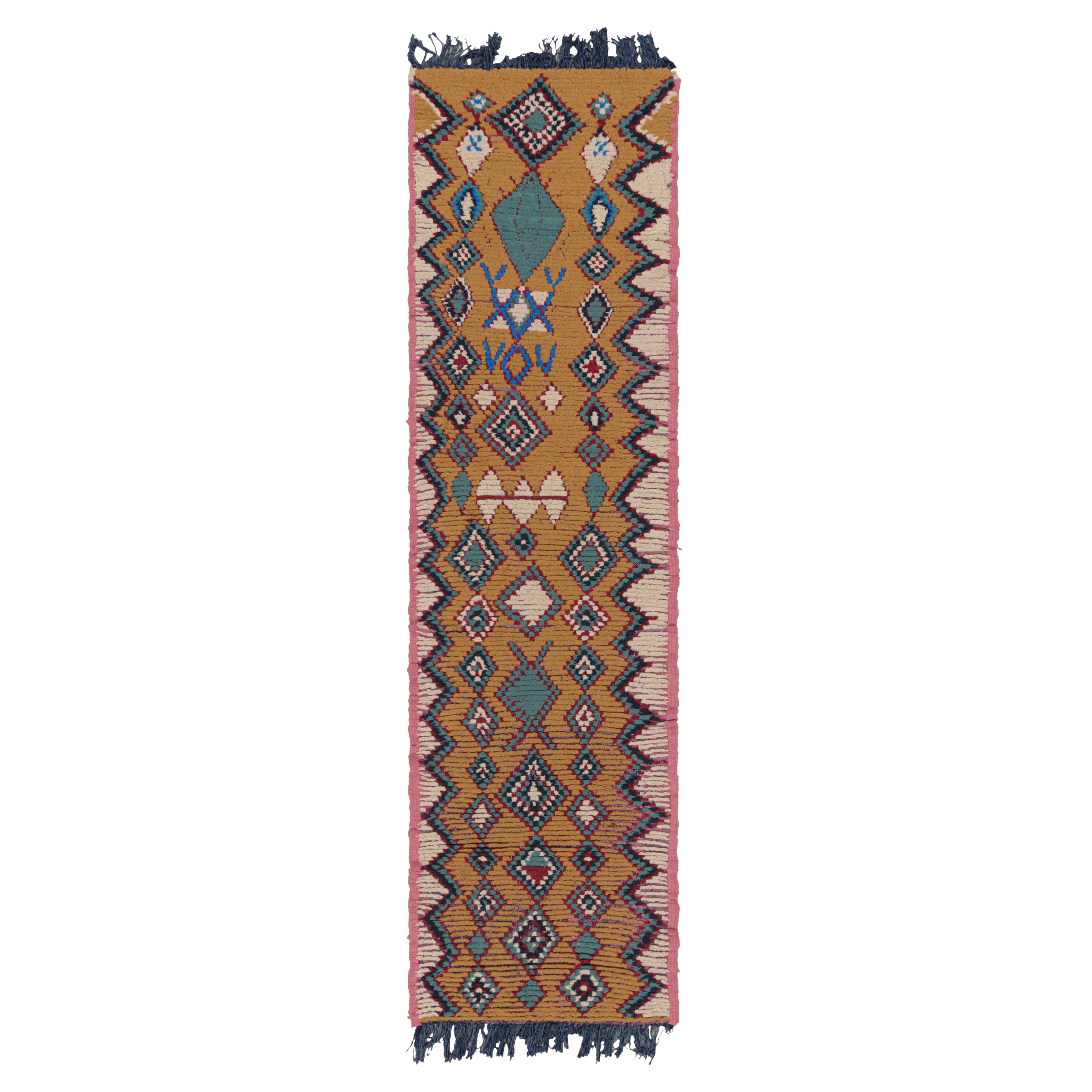Vintage Moroccan Runner with Polychromatic Geometric Medallions from Rug & Kilim
