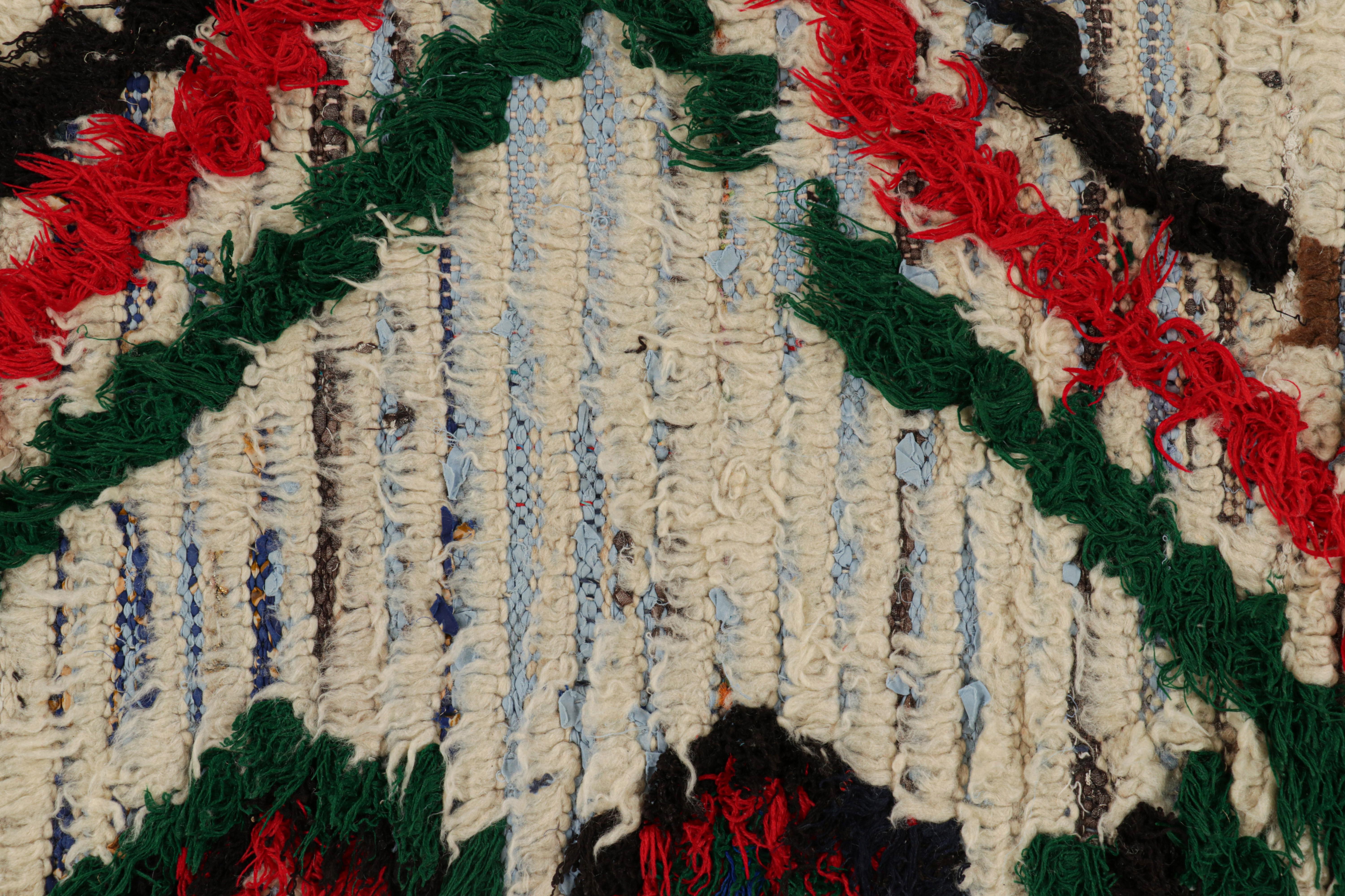 Hand-Knotted Vintage Moroccan Runner with Polychromatic Geometric Patterns, from Rug & Kilim For Sale