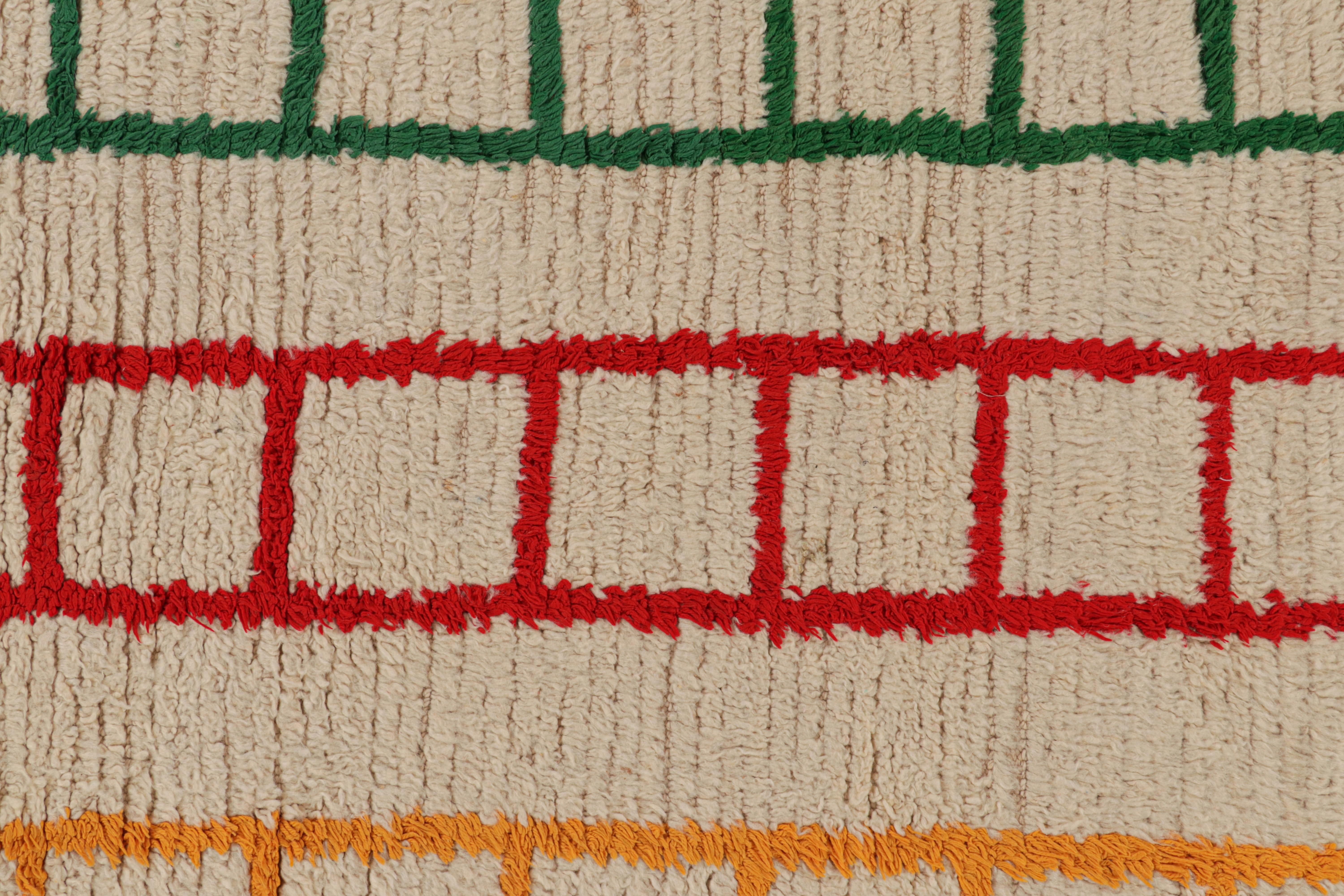 Hand-Knotted Vintage Moroccan Runner with Polychromatic Geometric Patterns, from Rug & Kilim For Sale