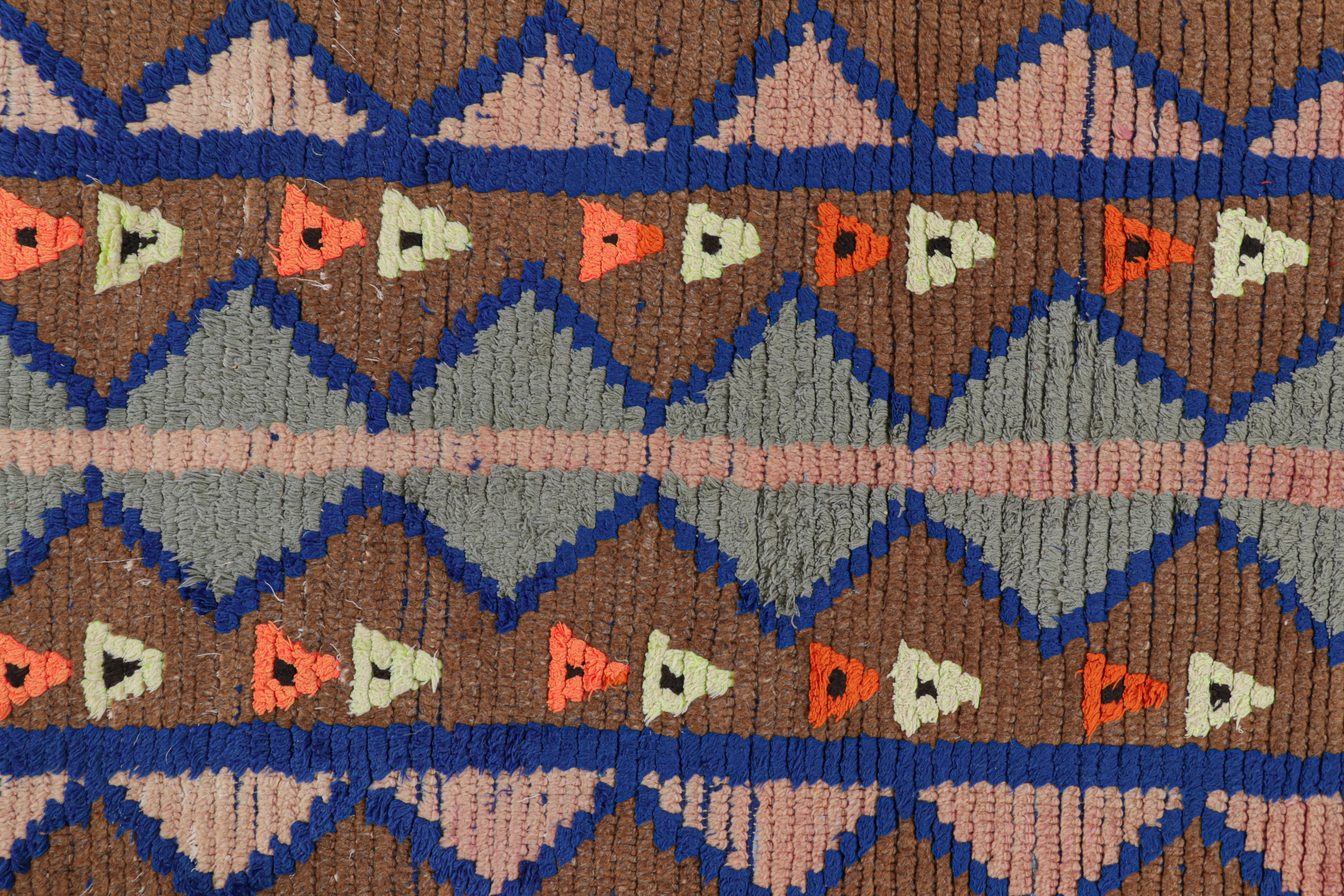 Hand-Knotted Vintage Moroccan Runner with Polychromatic Geometric Patterns, from Rug & Kilim For Sale