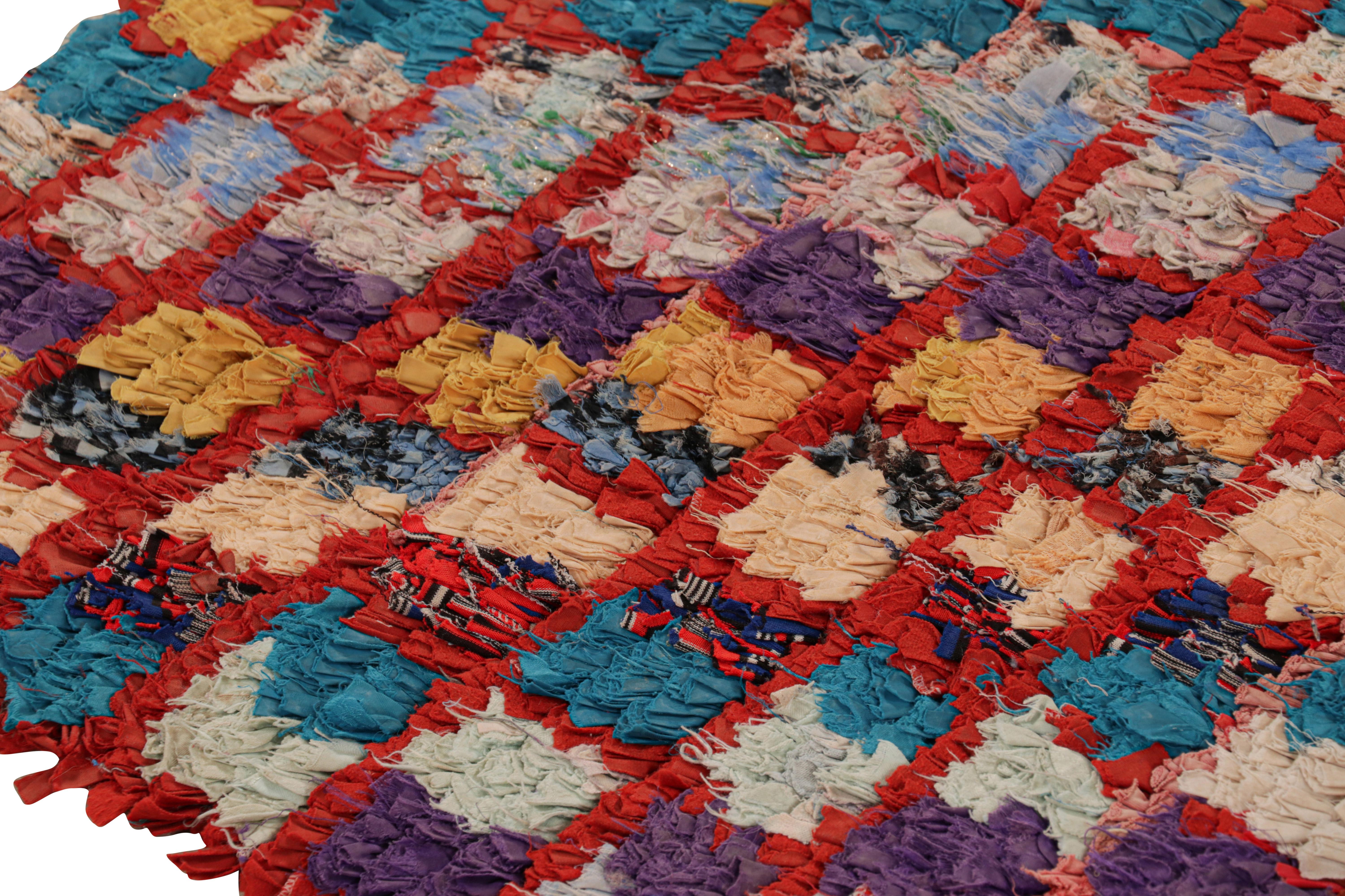 Hand-Knotted Vintage Moroccan Runner with Polychromatic Geometric Patterns, from Rug & Kilim For Sale