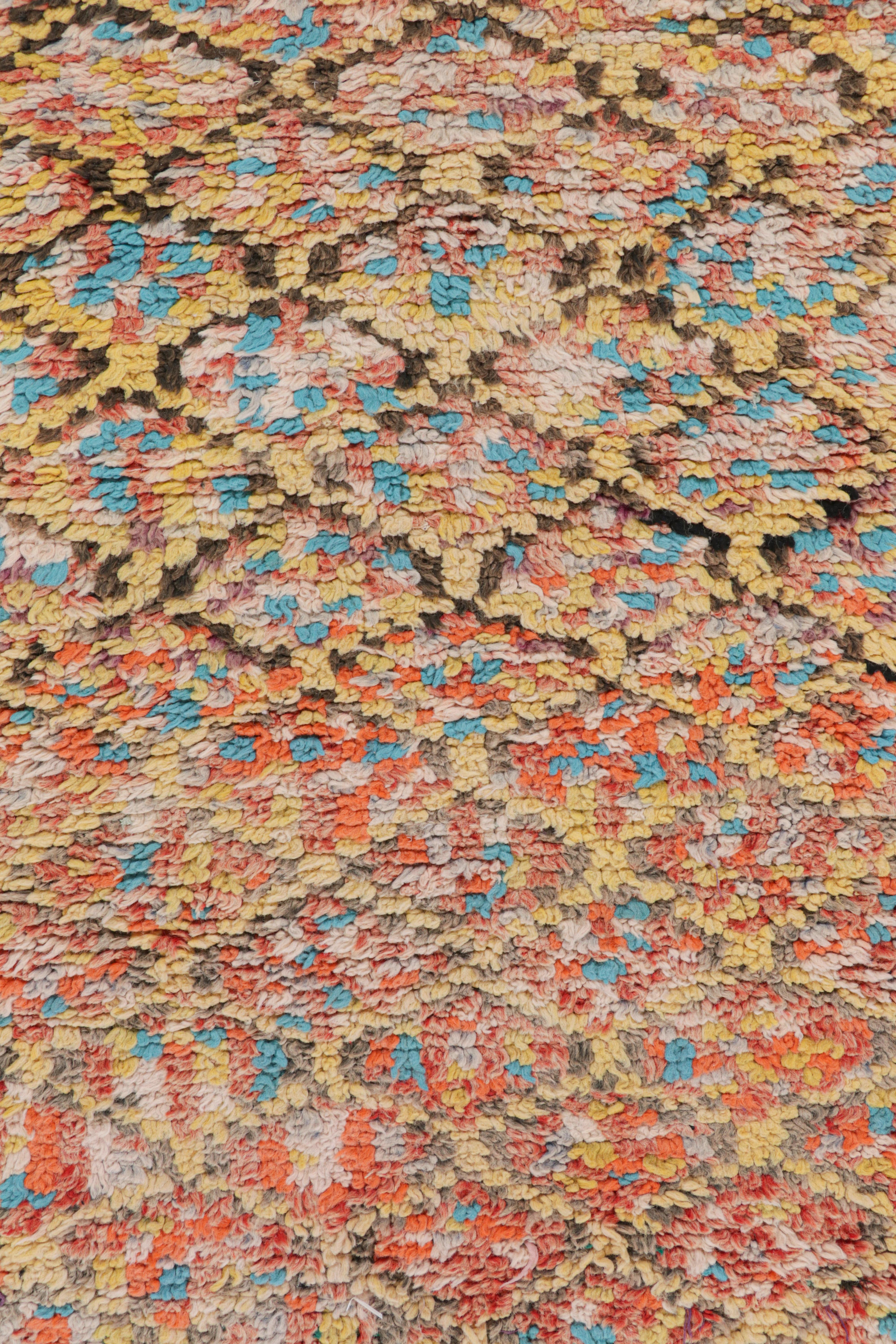 Hand-Knotted Vintage Moroccan Runner with Polychromatic Geometric Patterns, from Rug & Kilim For Sale