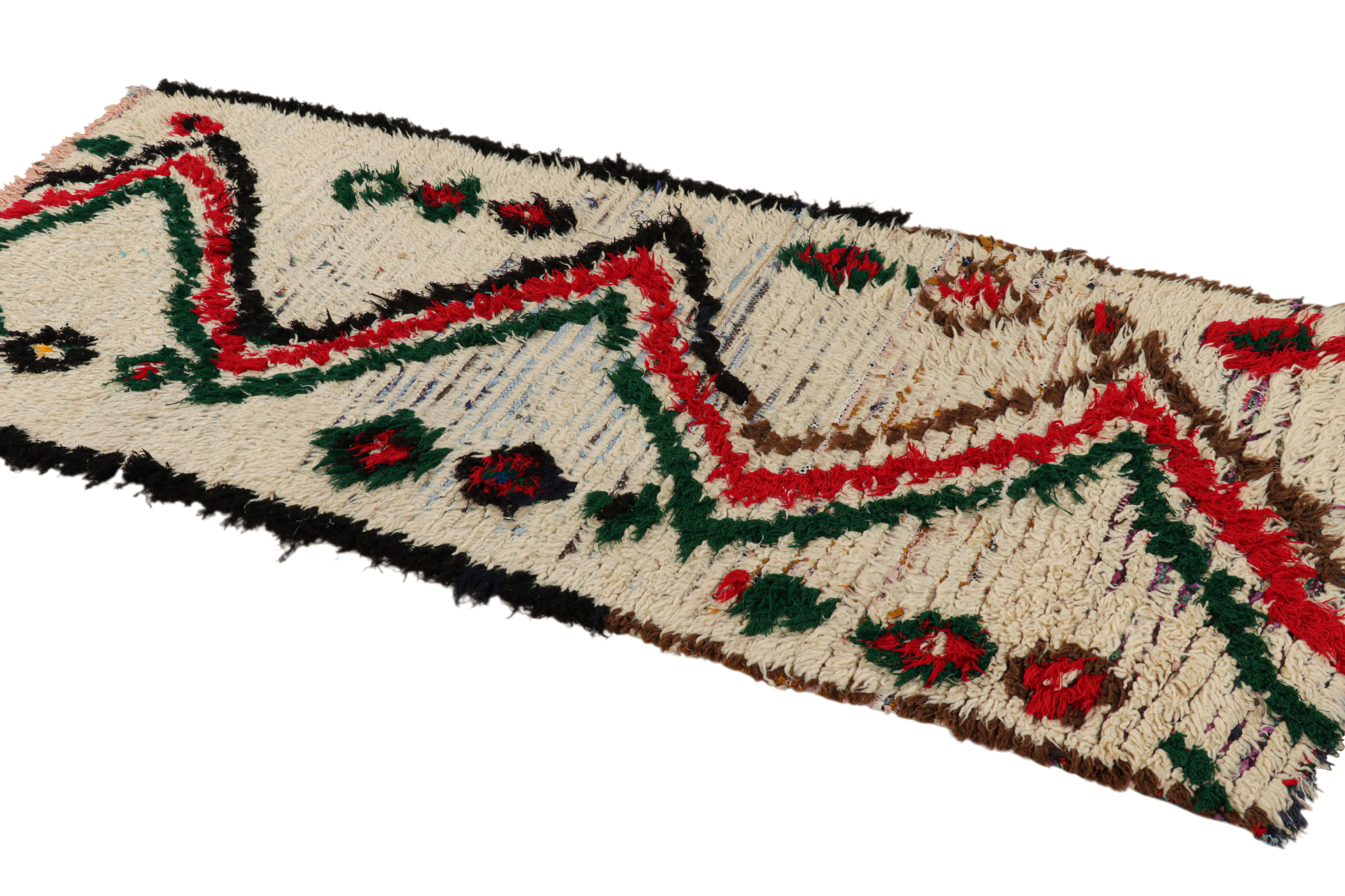 Vintage Moroccan Runner with Polychromatic Geometric Patterns, from Rug & Kilim In Good Condition For Sale In Long Island City, NY