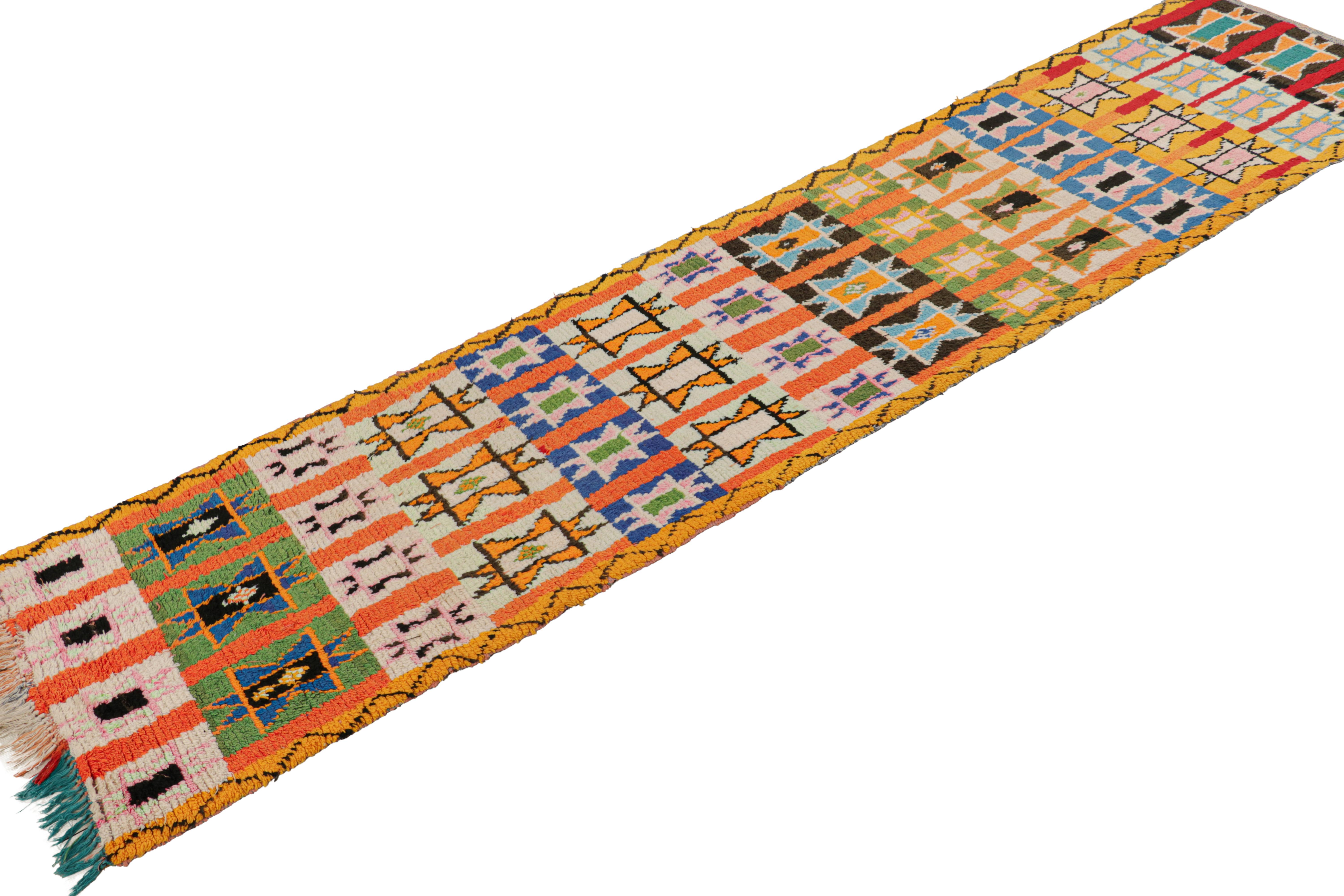 Vintage Moroccan Runner with Polychromatic Geometric Patterns, from Rug & Kilim In Good Condition For Sale In Long Island City, NY