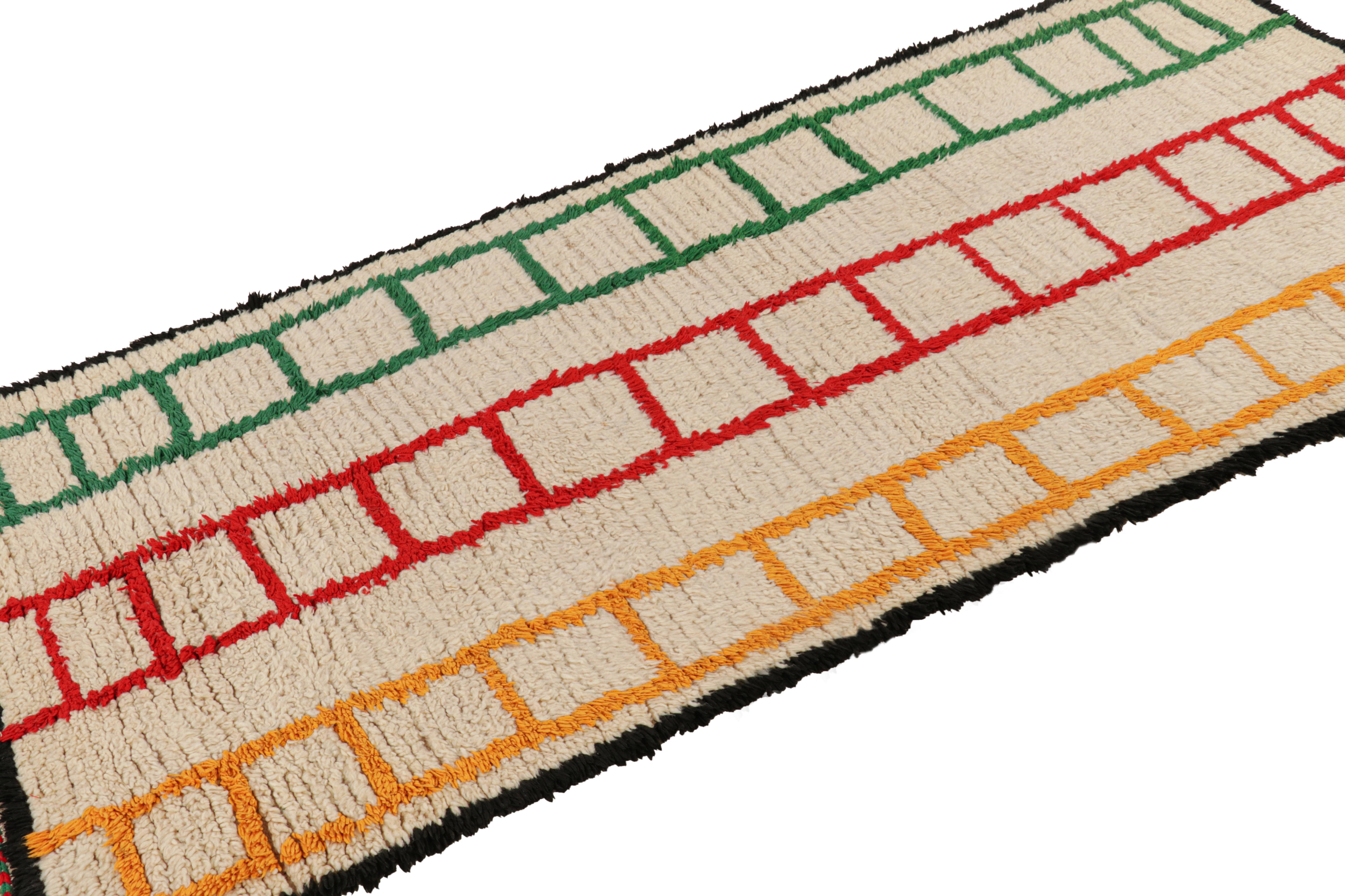 Vintage Moroccan Runner with Polychromatic Geometric Patterns, from Rug & Kilim In Good Condition For Sale In Long Island City, NY
