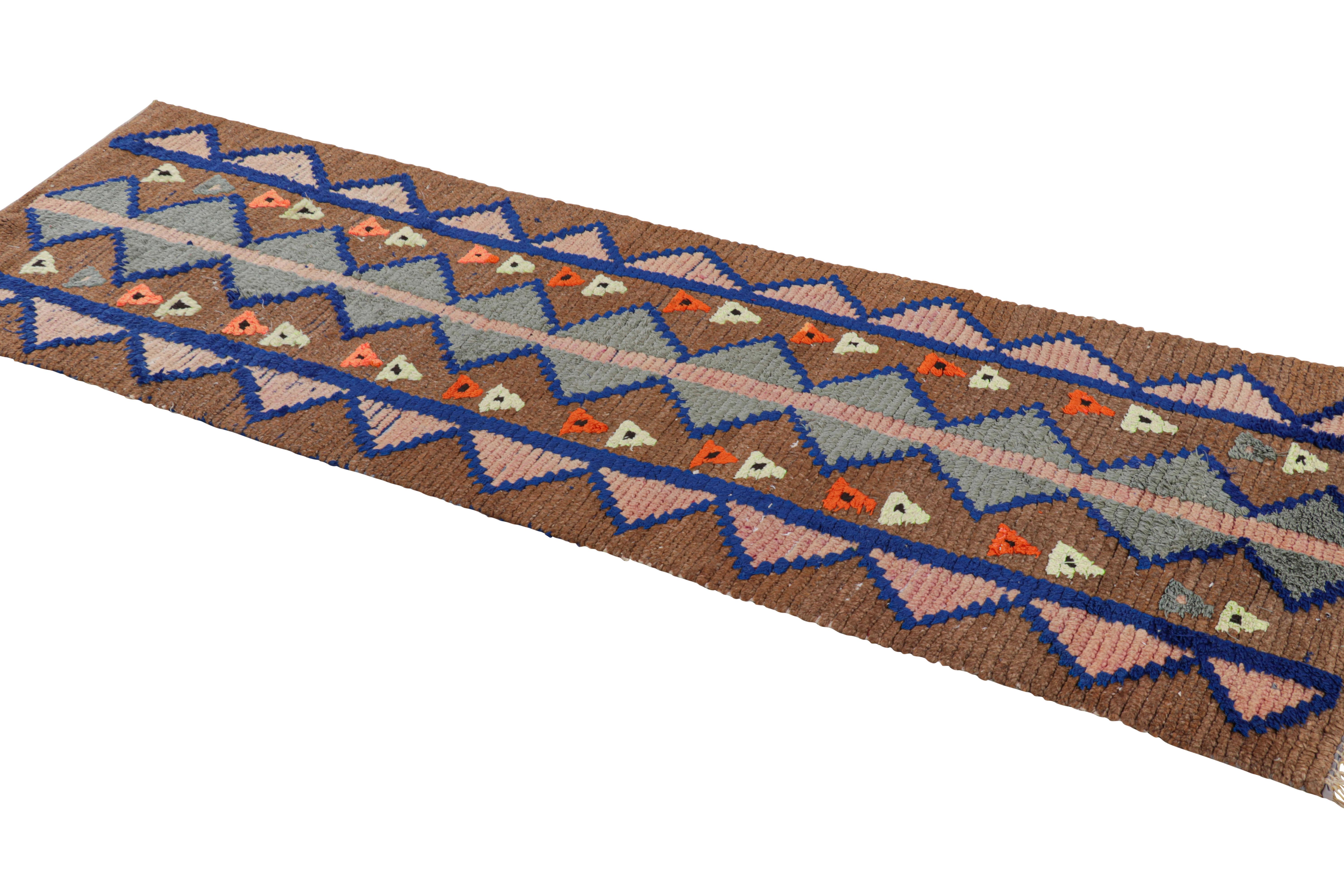 Vintage Moroccan Runner with Polychromatic Geometric Patterns, from Rug & Kilim In Good Condition For Sale In Long Island City, NY