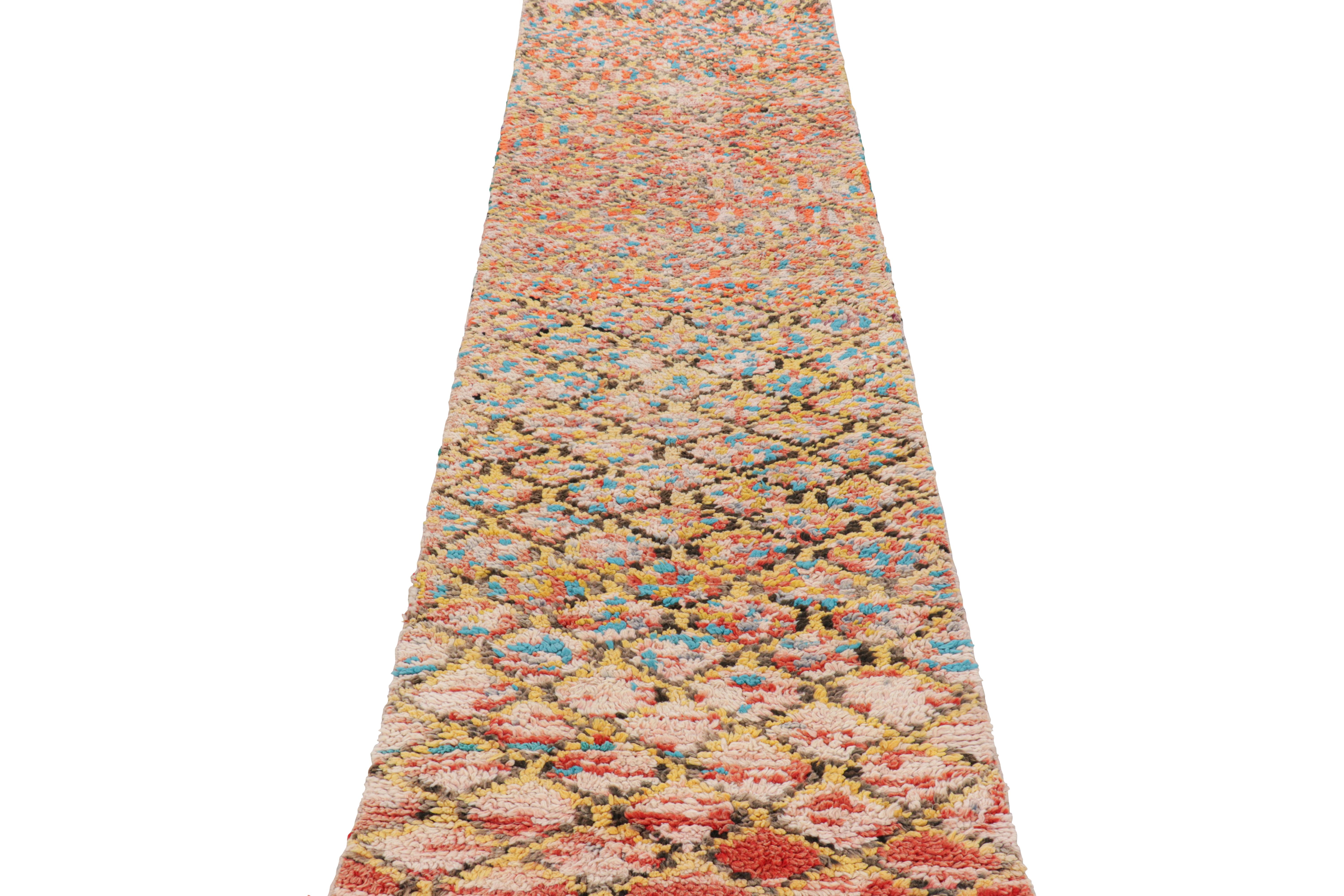 Vintage Moroccan Runner with Polychromatic Geometric Patterns, from Rug & Kilim In Good Condition For Sale In Long Island City, NY