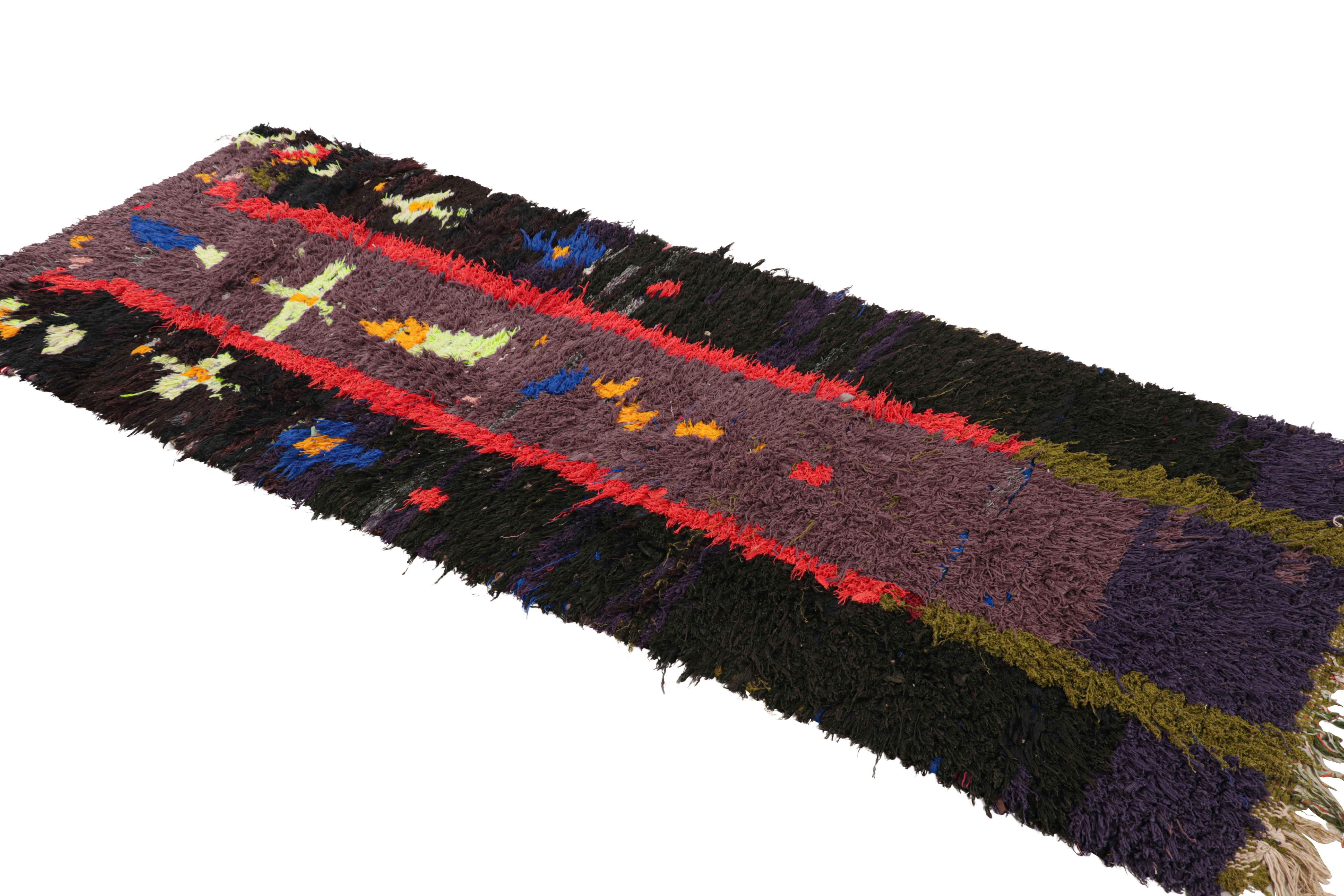 Vintage Moroccan Runner with Polychromatic Geometric Patterns, from Rug & Kilim In Good Condition For Sale In Long Island City, NY