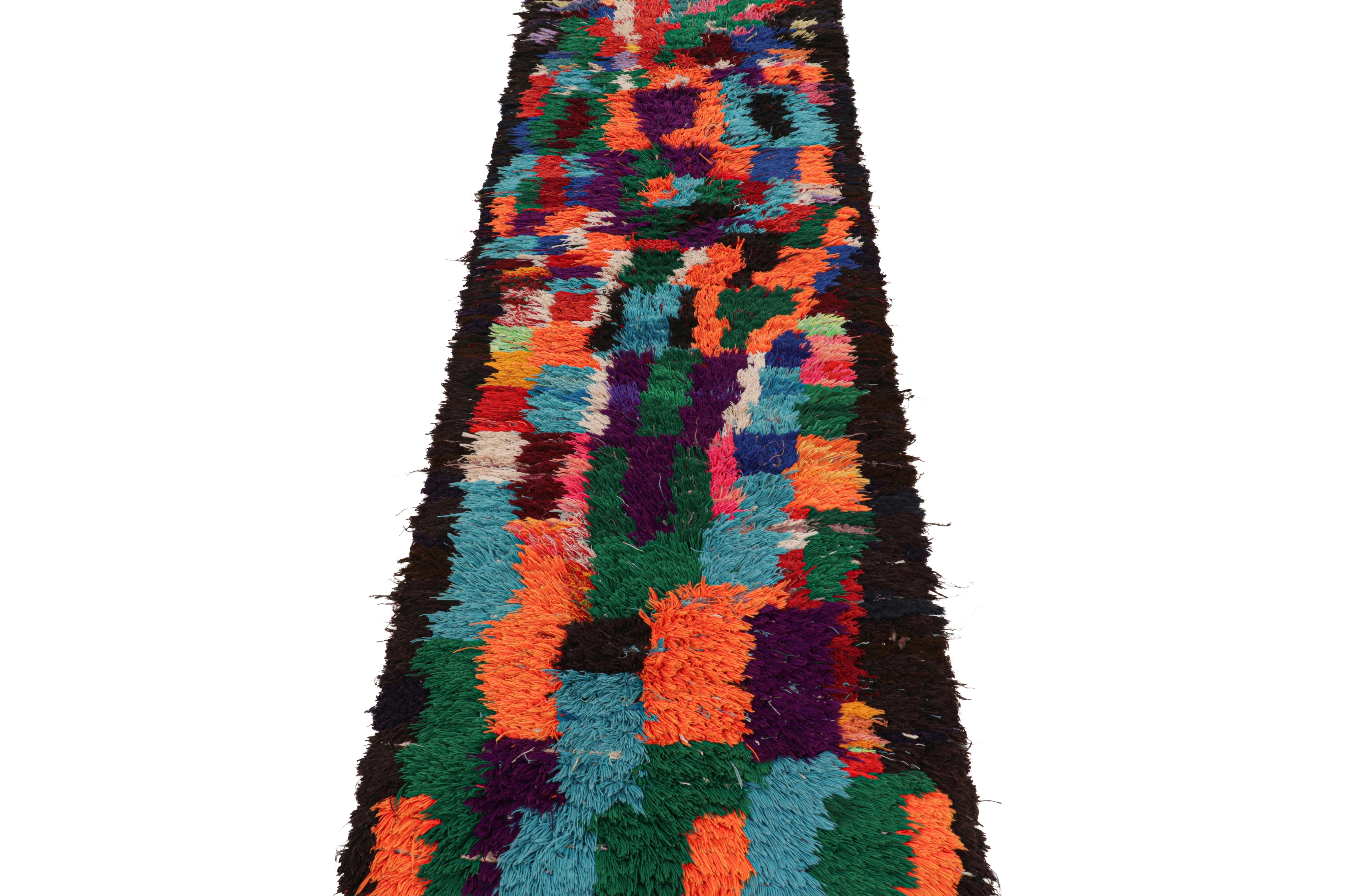 Vintage Moroccan Runner with Polychromatic Geometric Patterns, from Rug & Kilim In Good Condition For Sale In Long Island City, NY