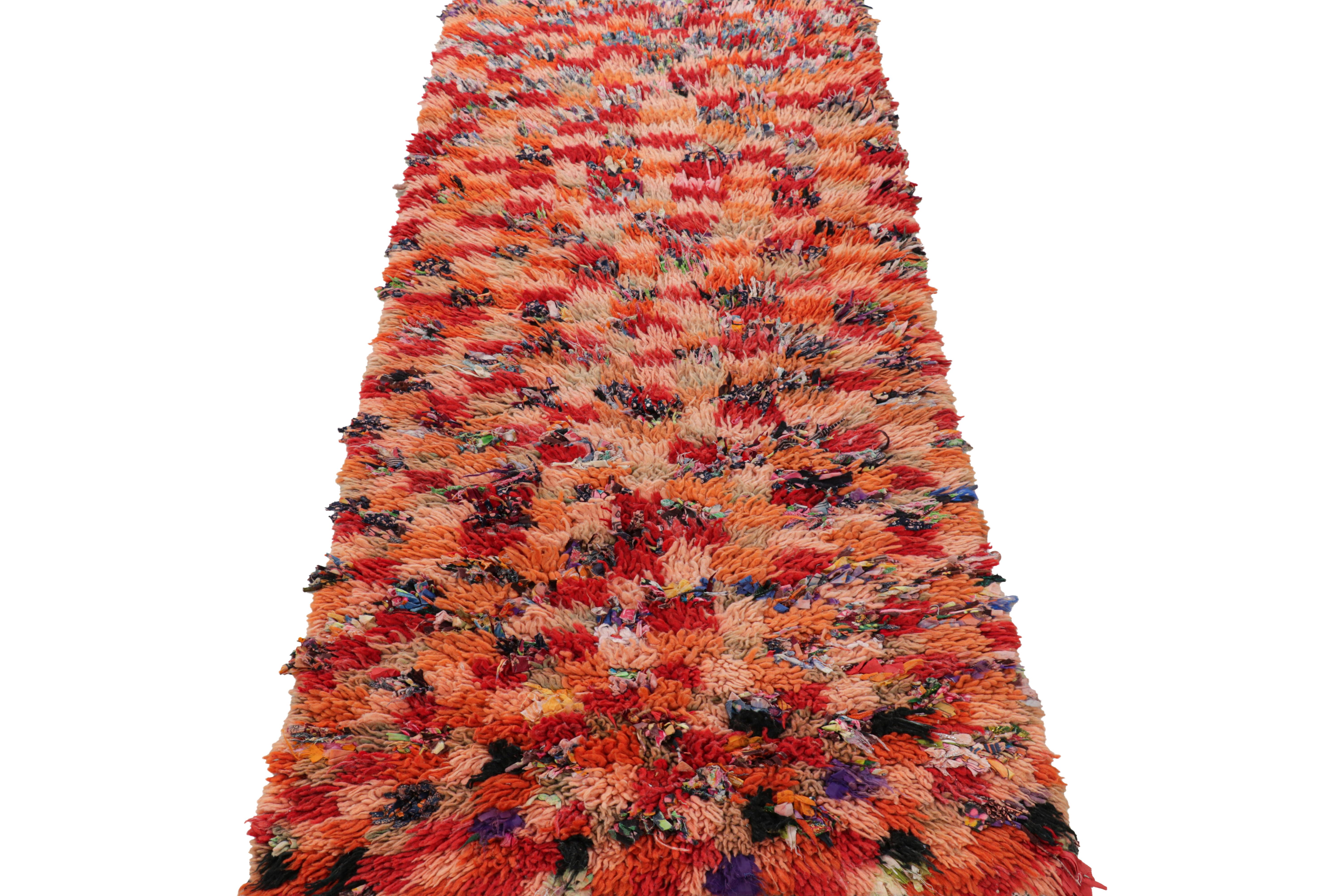 Mid-20th Century Vintage Moroccan Runner with Polychromatic Geometric Patterns, from Rug & Kilim For Sale