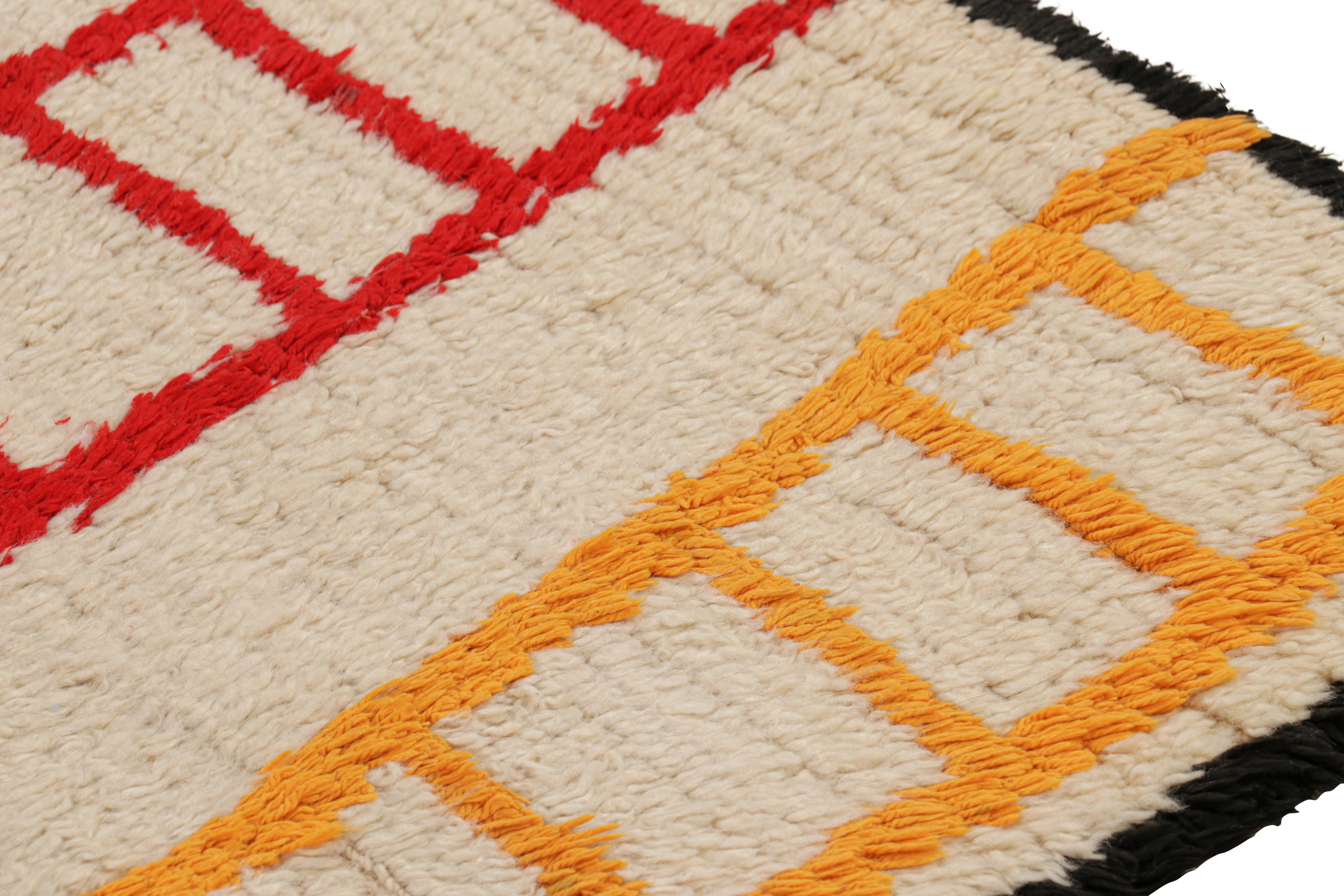 Wool Vintage Moroccan Runner with Polychromatic Geometric Patterns, from Rug & Kilim For Sale